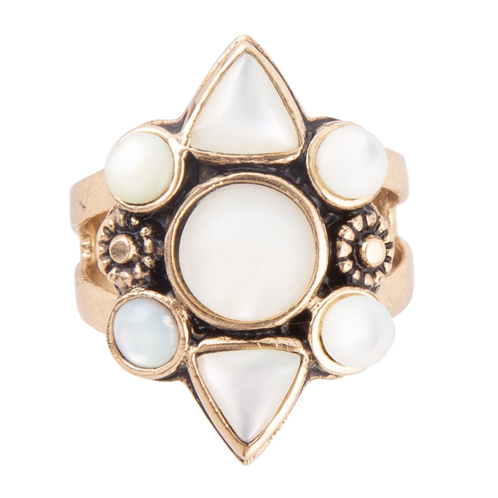 Mother of Pearl Multi Stone Statement Ring