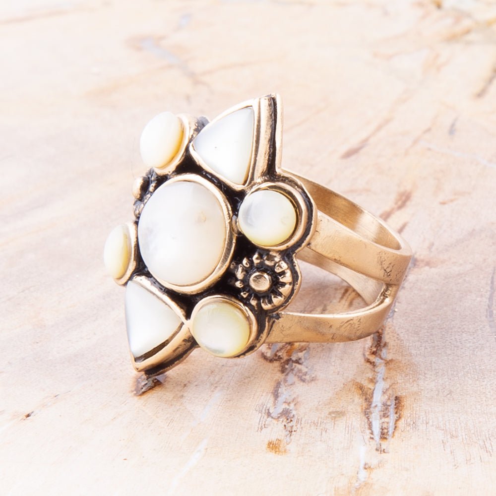 Mother of Pearl Multi Stone Statement Ring