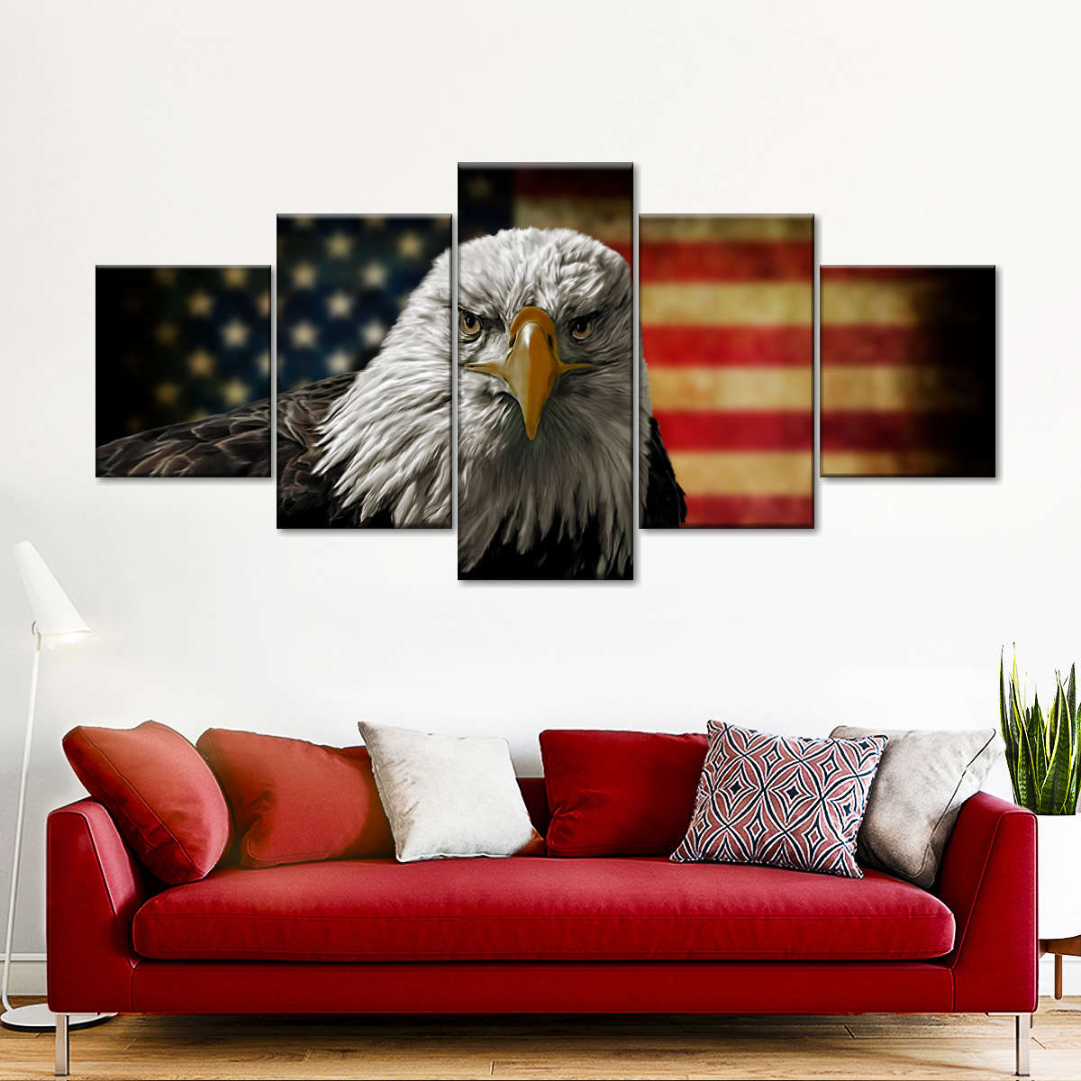 Eagle And Flag Of America Wall Art choice of styles