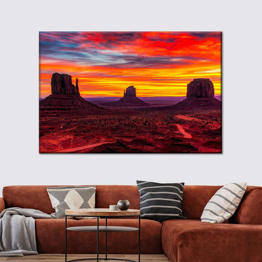 Monument Valley At Sunset Wall Art choice of styles