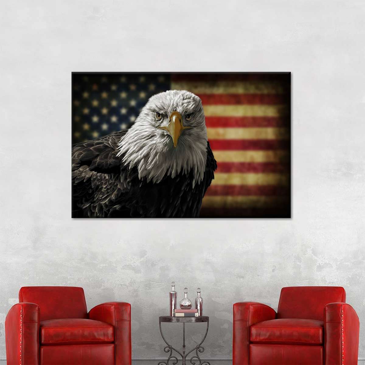 Eagle And Flag Of America Wall Art choice of styles