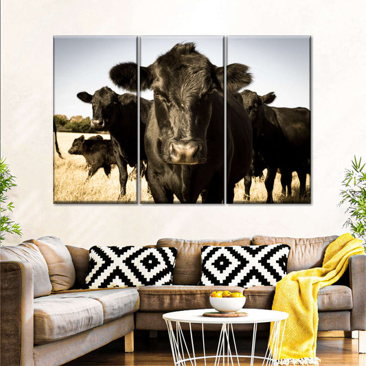 Black Angus Cattle Wall Art choice of sizes