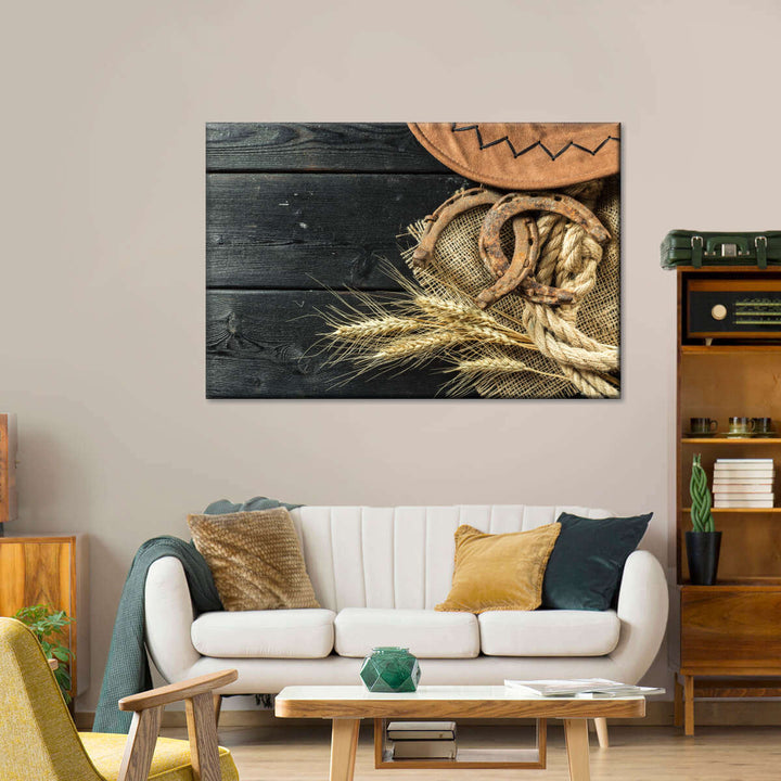 Cowboy Hat And Horseshoe Wall Art