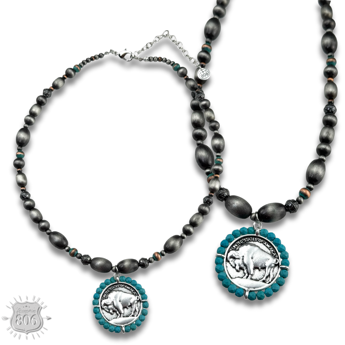 Pink Panache Buffalo coin necklace