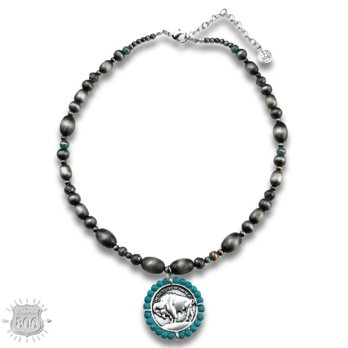 Pink Panache Buffalo coin necklace