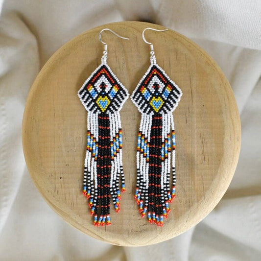 Nordic Wolf Beaded Earrings