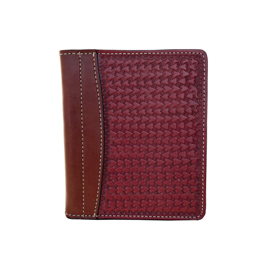 Alamo Saddlery Mini portfolio pink leather arrow tooling