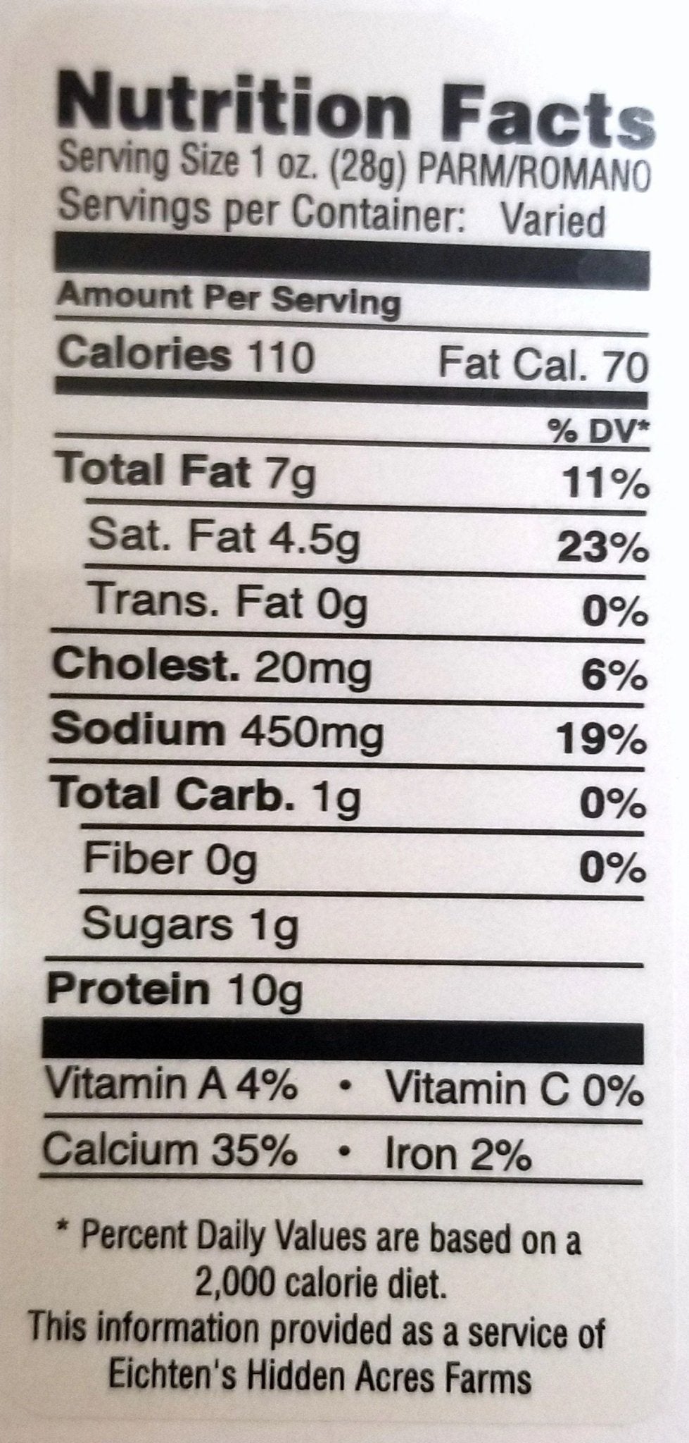 Eichtens Cheese Parmesan Cheese 8 oz Wedge