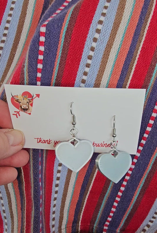 Bag of 20 -Boutique 3d Printed Package Inserts Heart Dangle Earrings Made in America