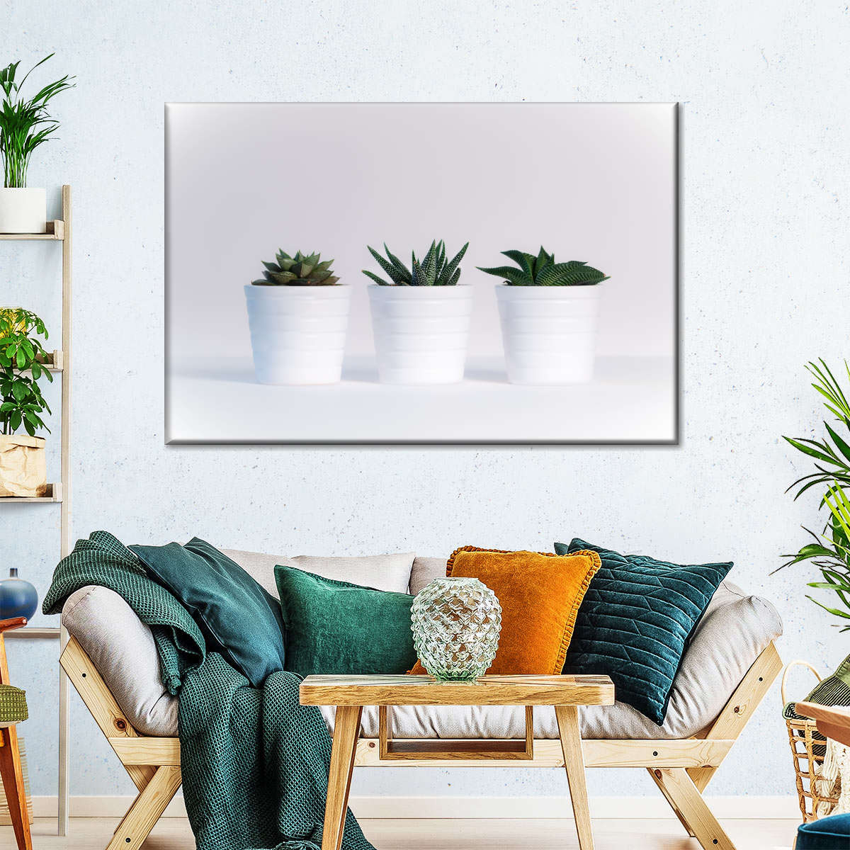 wall decor with succulents Three Succulents Latitude Run Size: 19" H x 42" W