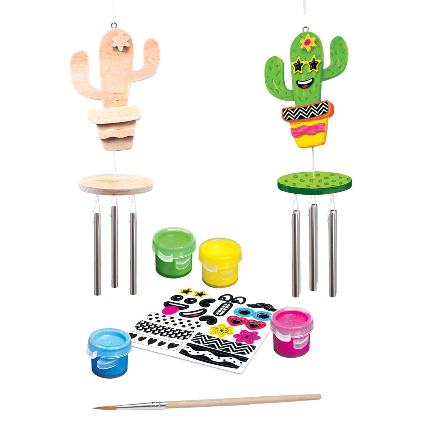 Cactus Wind Chime Wood Craft & Paint Kit