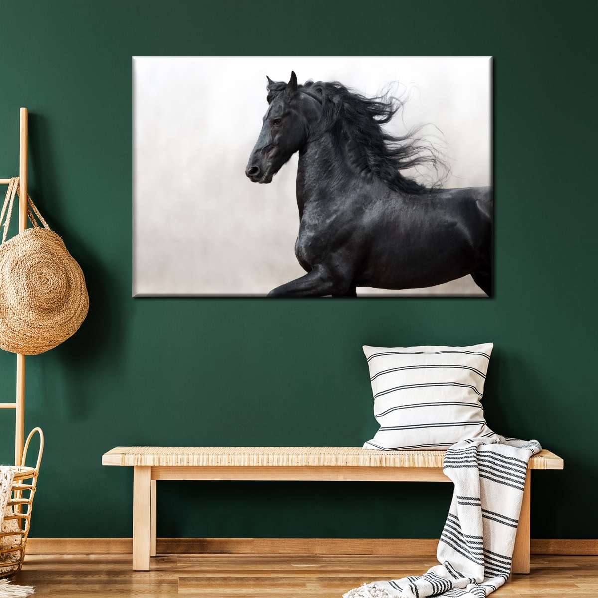 Black Friesian Horse Wall Art