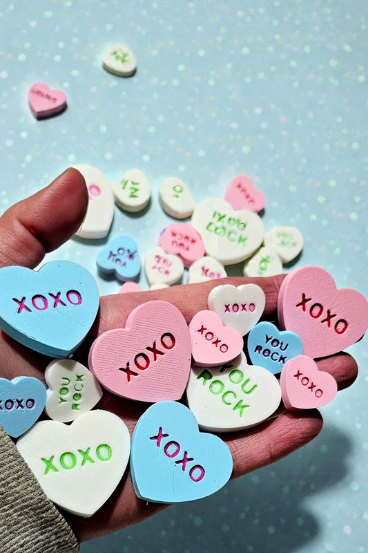 3d Printed Candy Conversation Heart Pins or Earrings Made in America