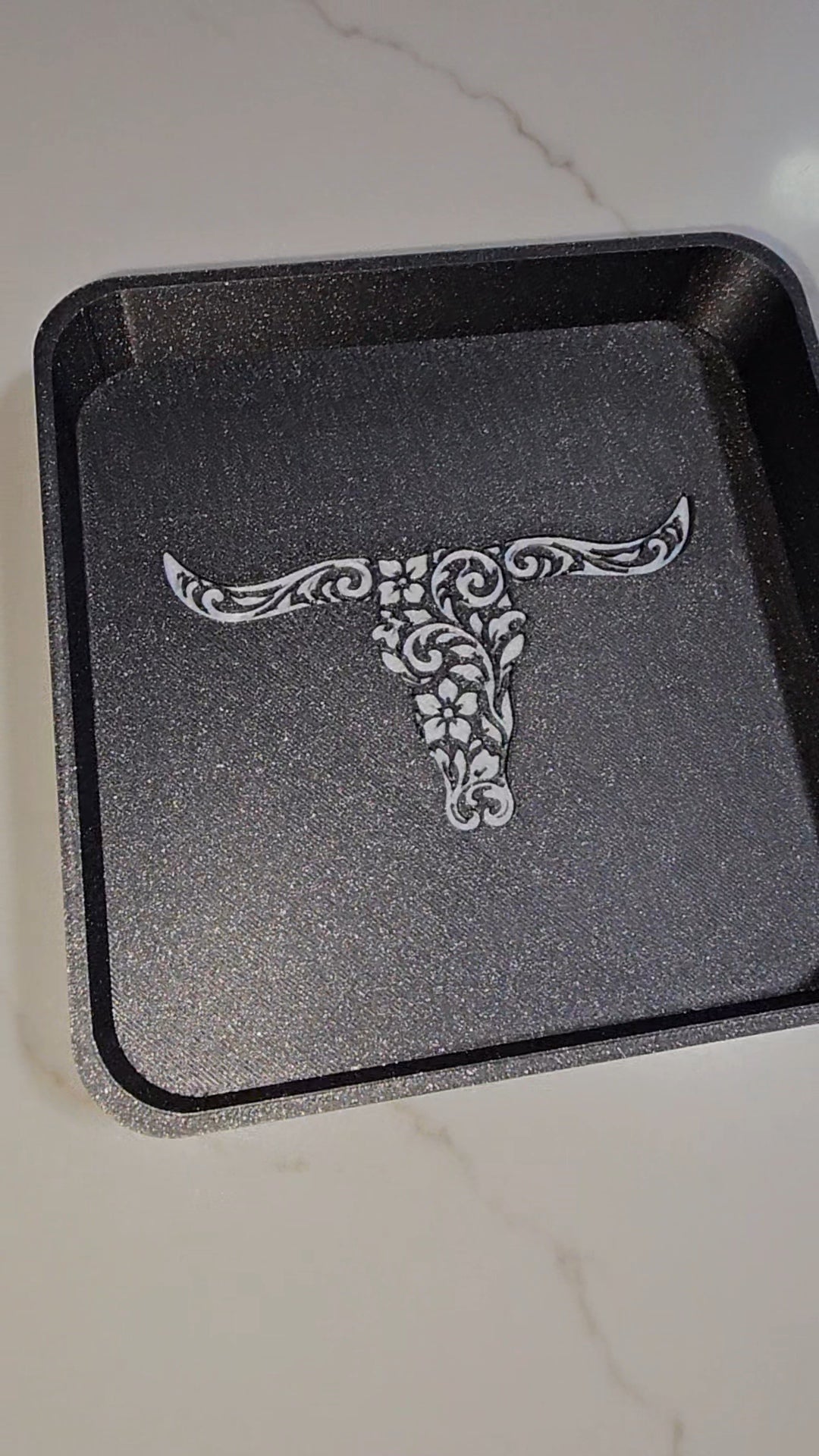 3d Print Western Longhorn Cowboy Cowgirl Accessory Tooled Tray