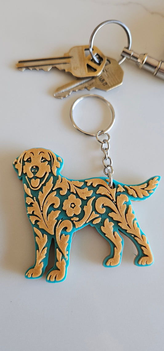 3D Print Labrador Retriever Tooled Keychain Made in America