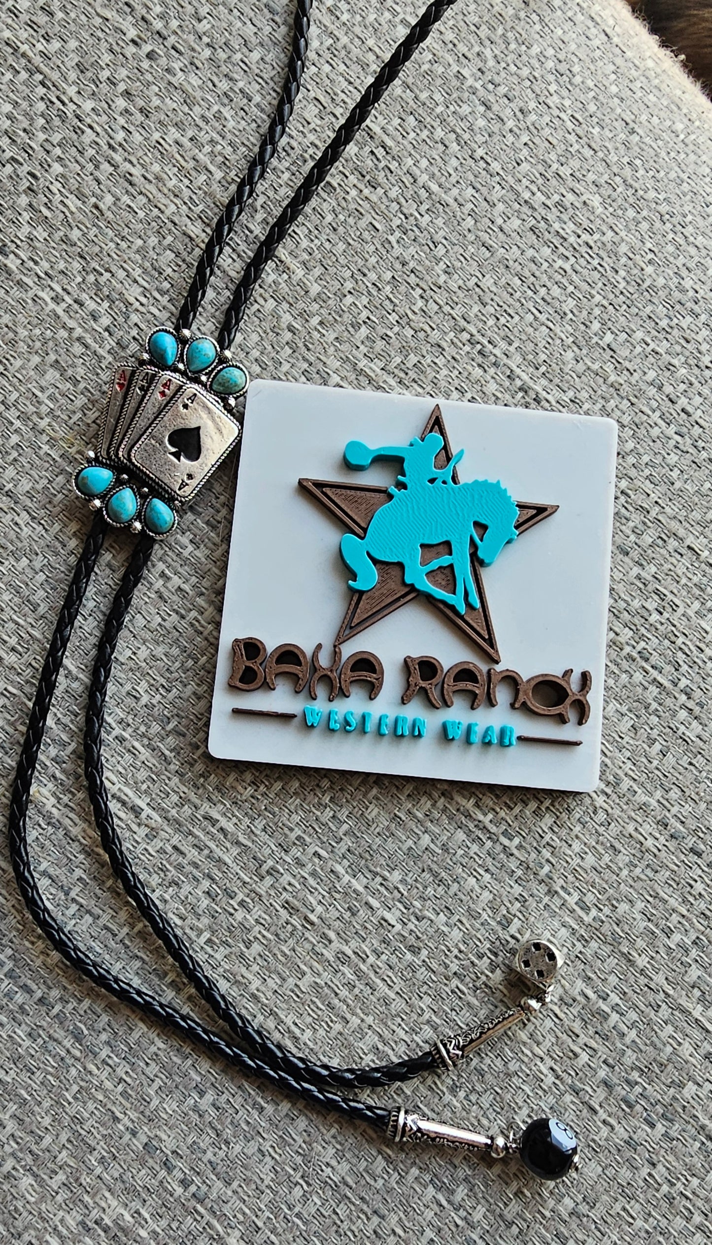 Baha Ranch Playing Cards Gambling NFR Bolo Tie Necklace