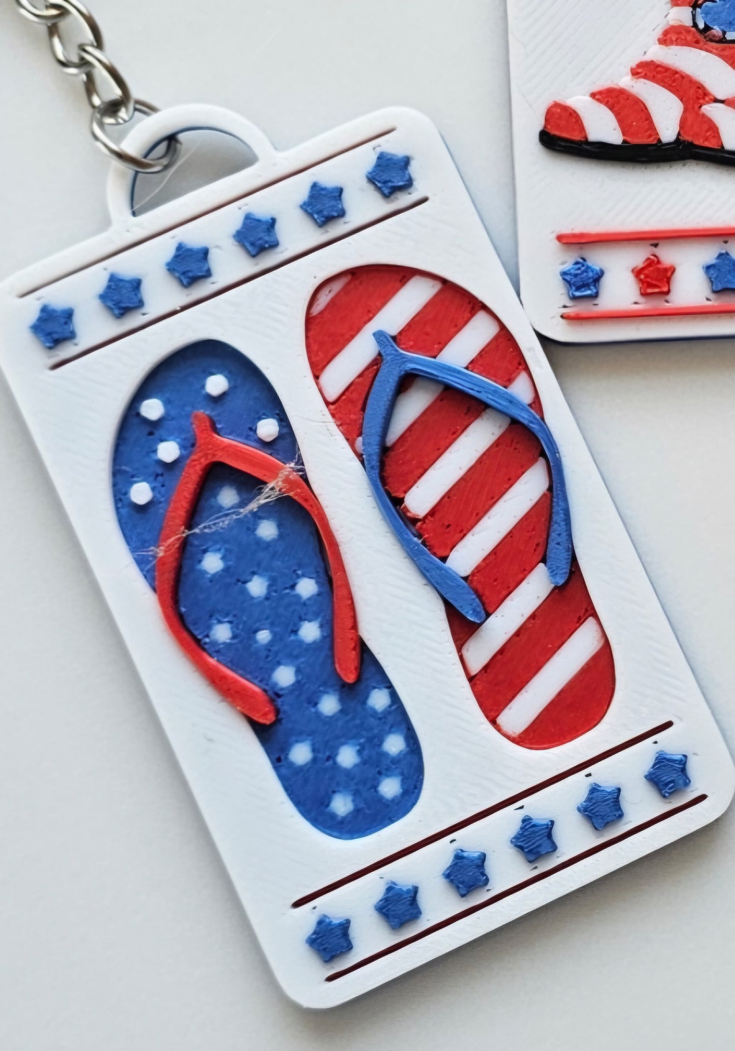 Patriotic Keychain - choice of styles - 3D Print USA - Made in America