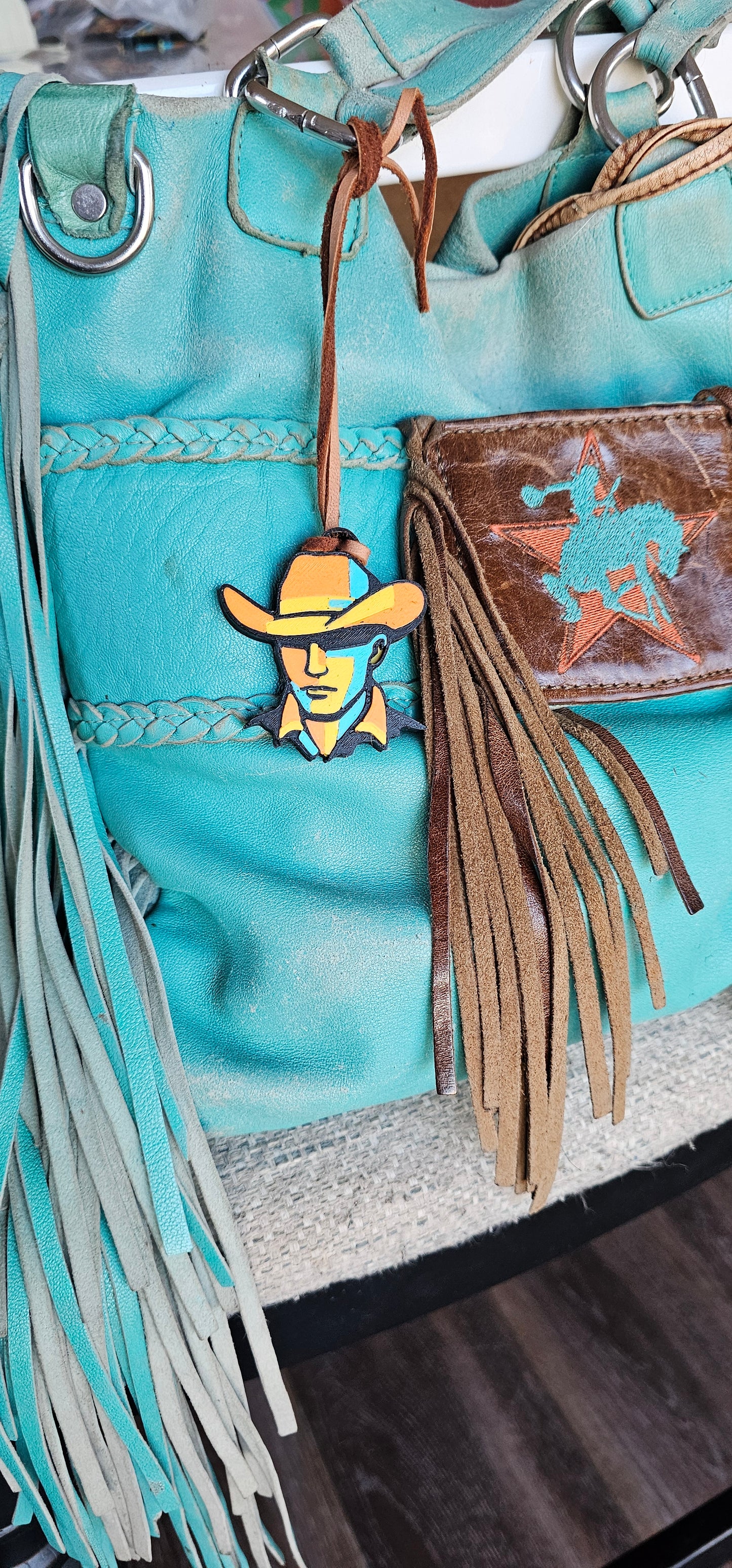 Western Minimalist Purse Charm or Keychain - choice of styles