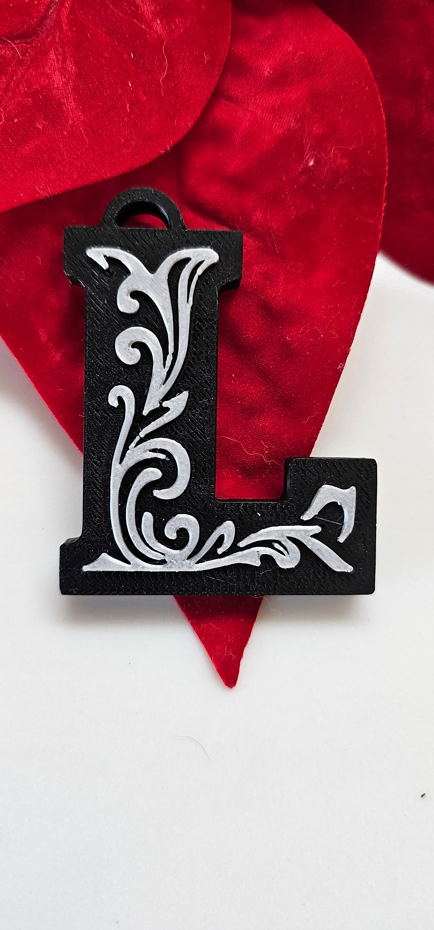 3D Print Tooled Leather Look Initial Pendant on Leather Necklace Made in America