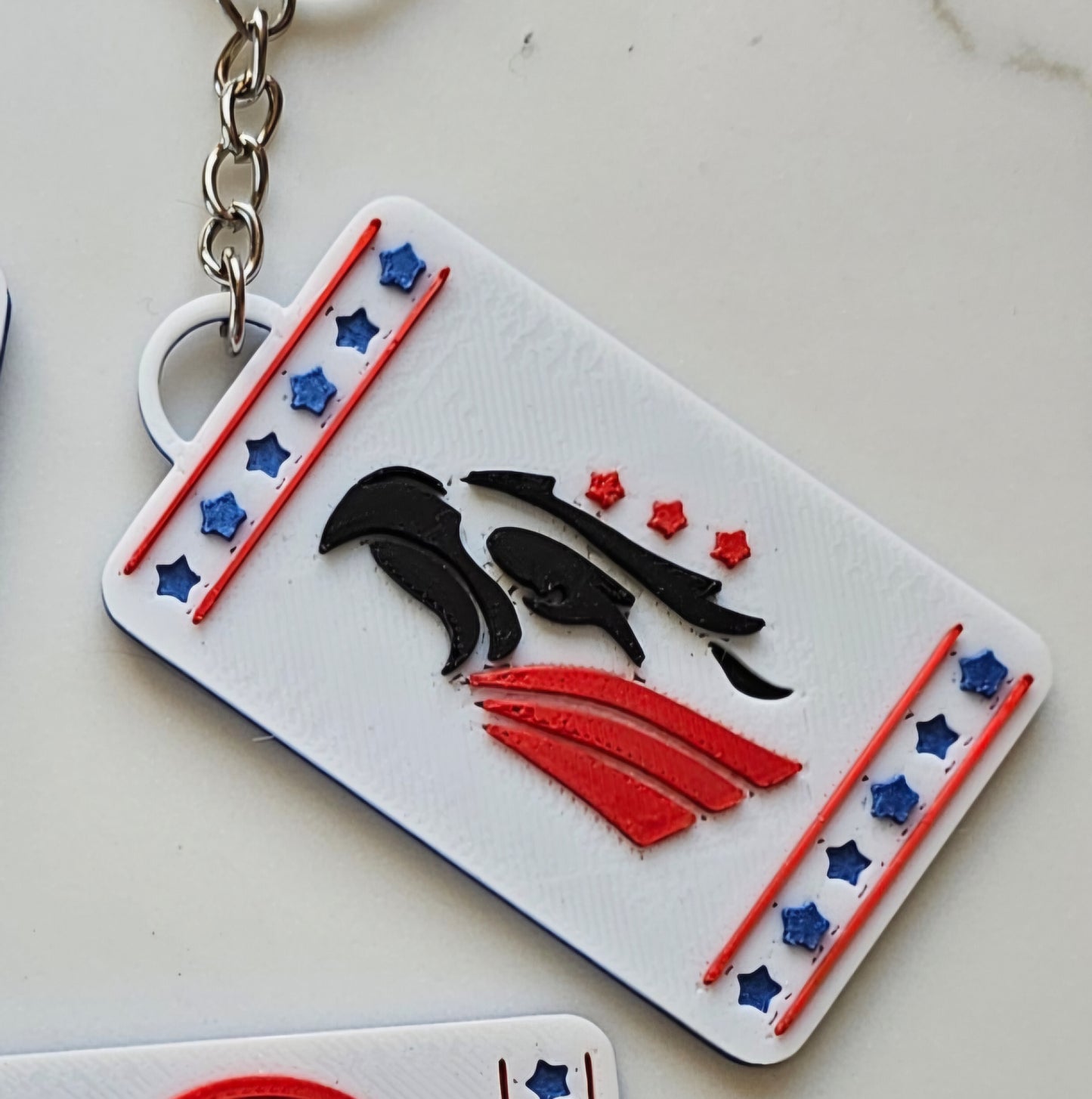 Patriotic Keychain - choice of styles - 3D Print USA - Made in America