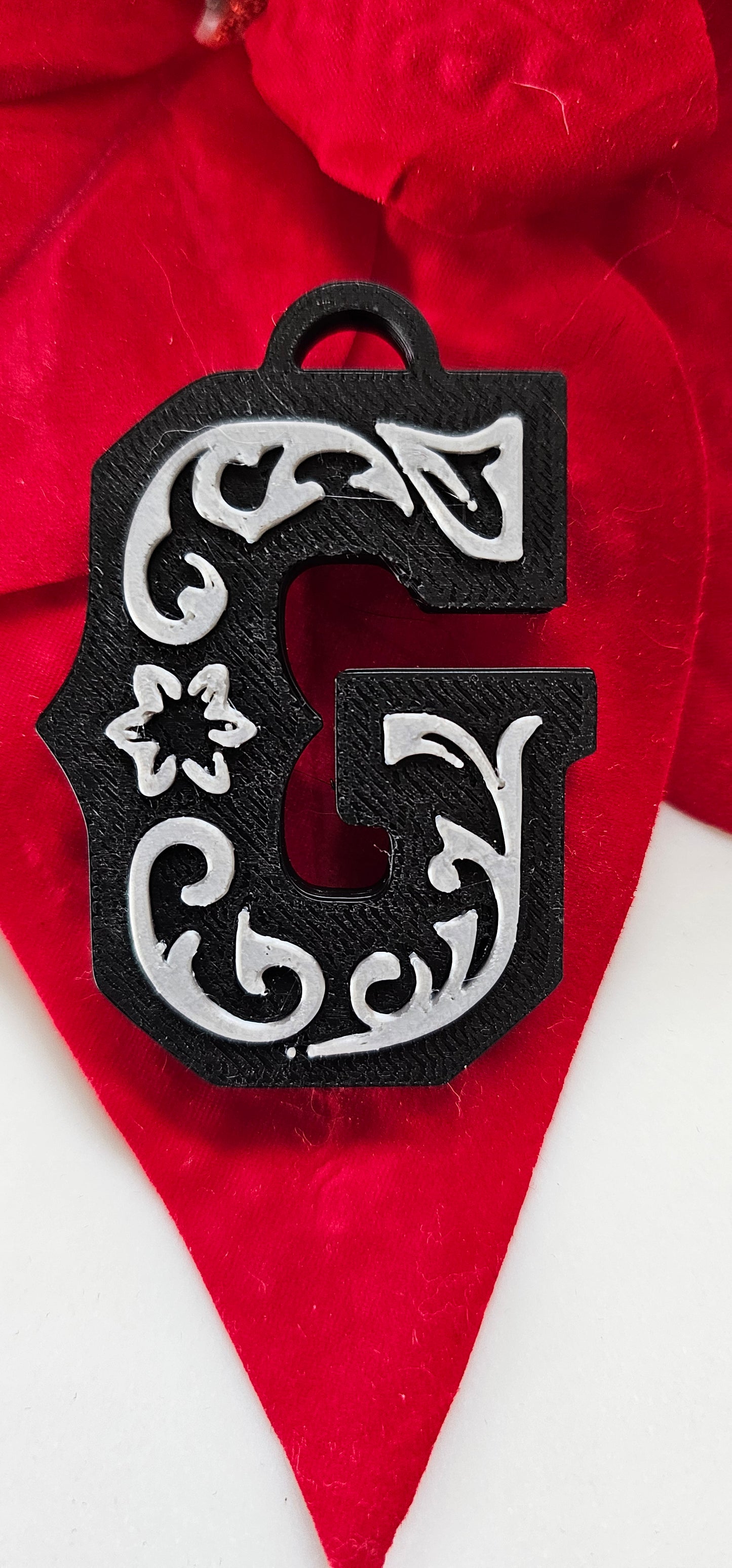 3D Print Tooled Leather Look Initial Pendant on Leather Necklace Made in America