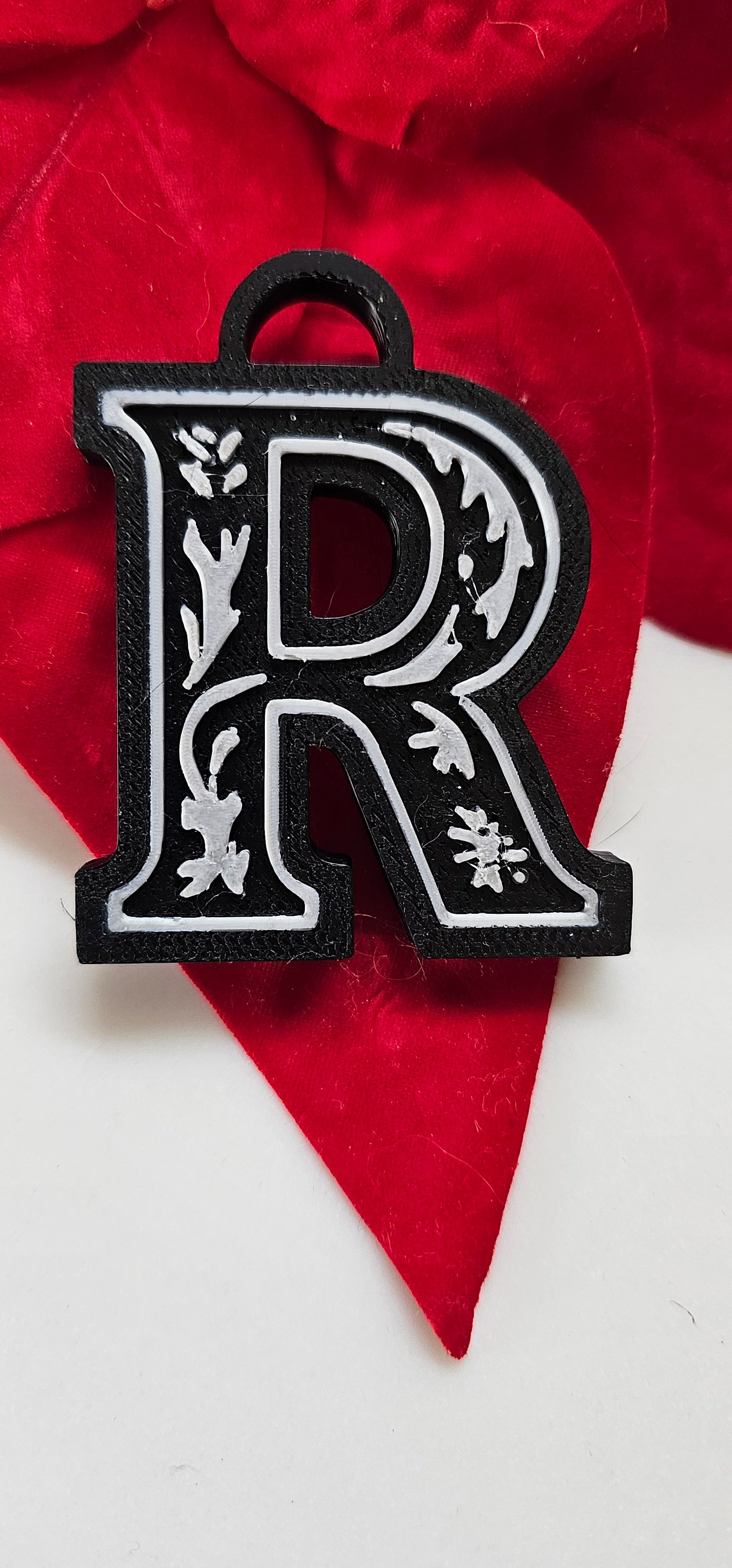 3D Print Tooled Leather Look Initial Pendant on Leather Necklace Made in America