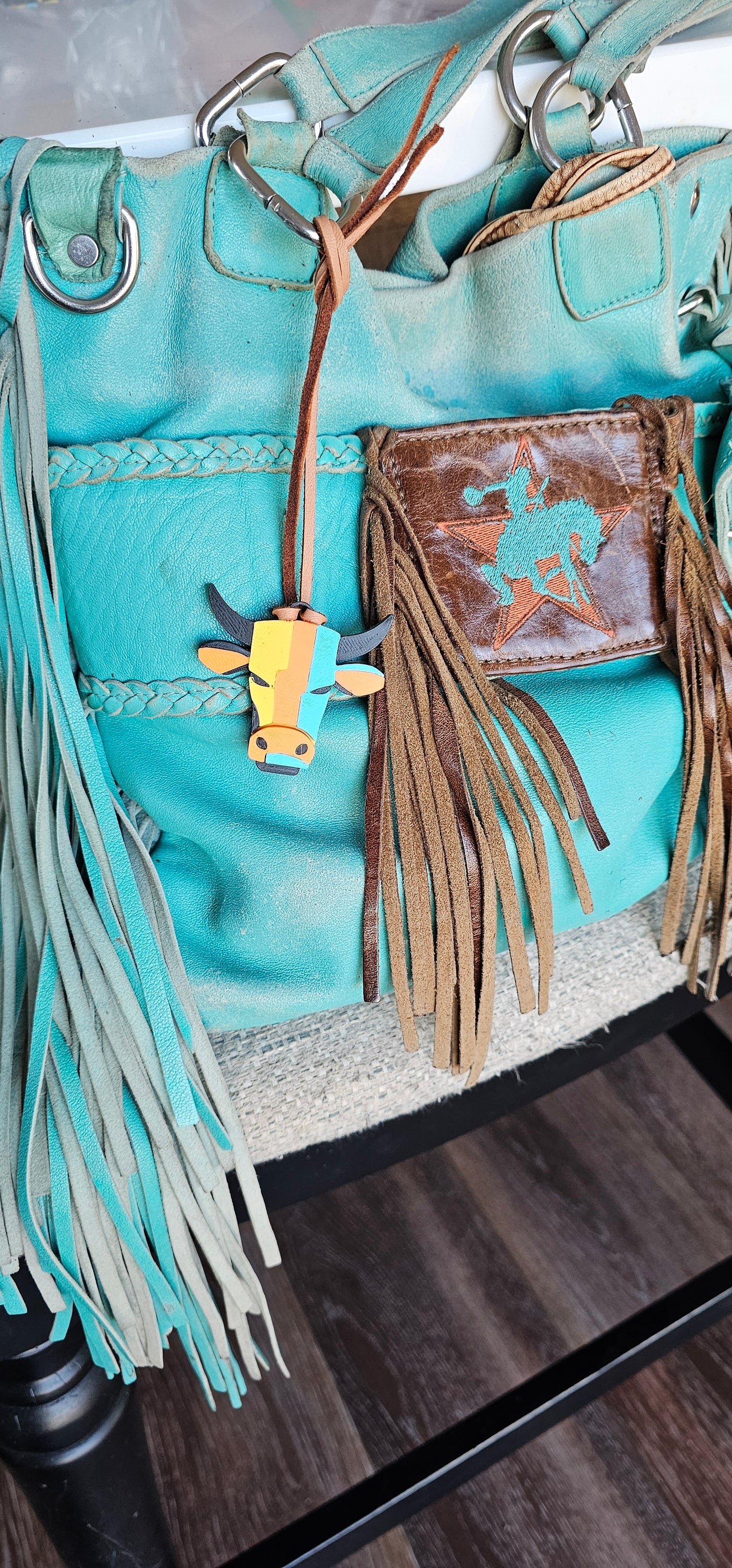 Western Minimalist Purse Charm or Keychain - choice of styles