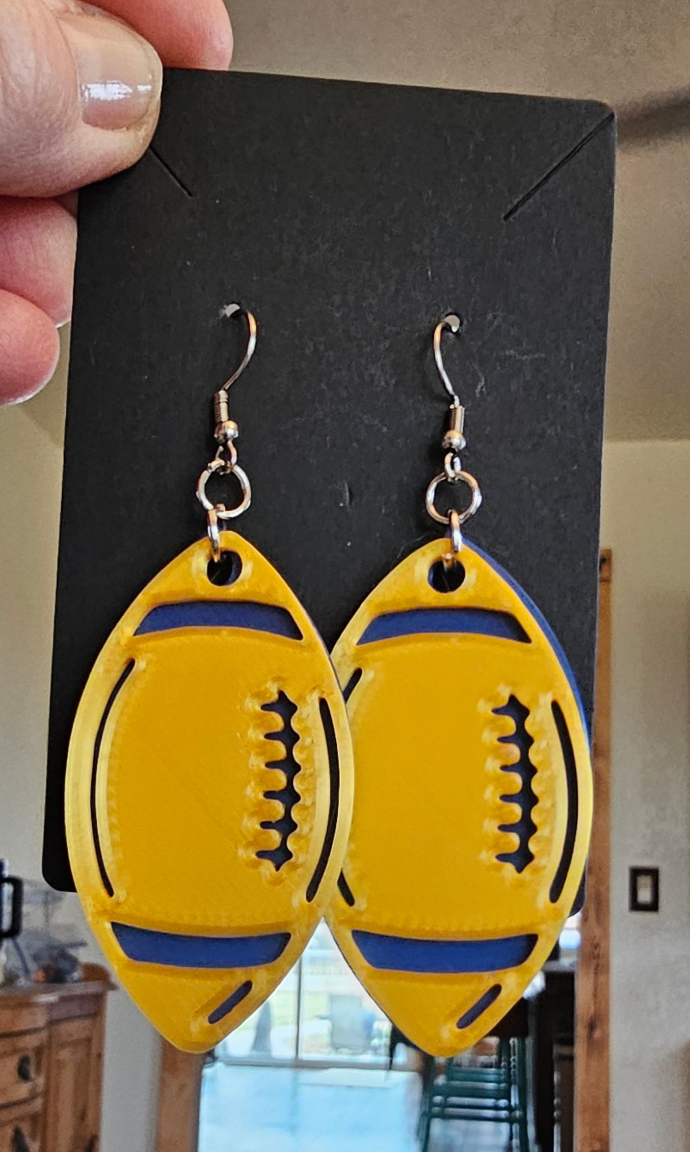 FOOTBALL EARRINGS - Customize your Team Colors & Charms