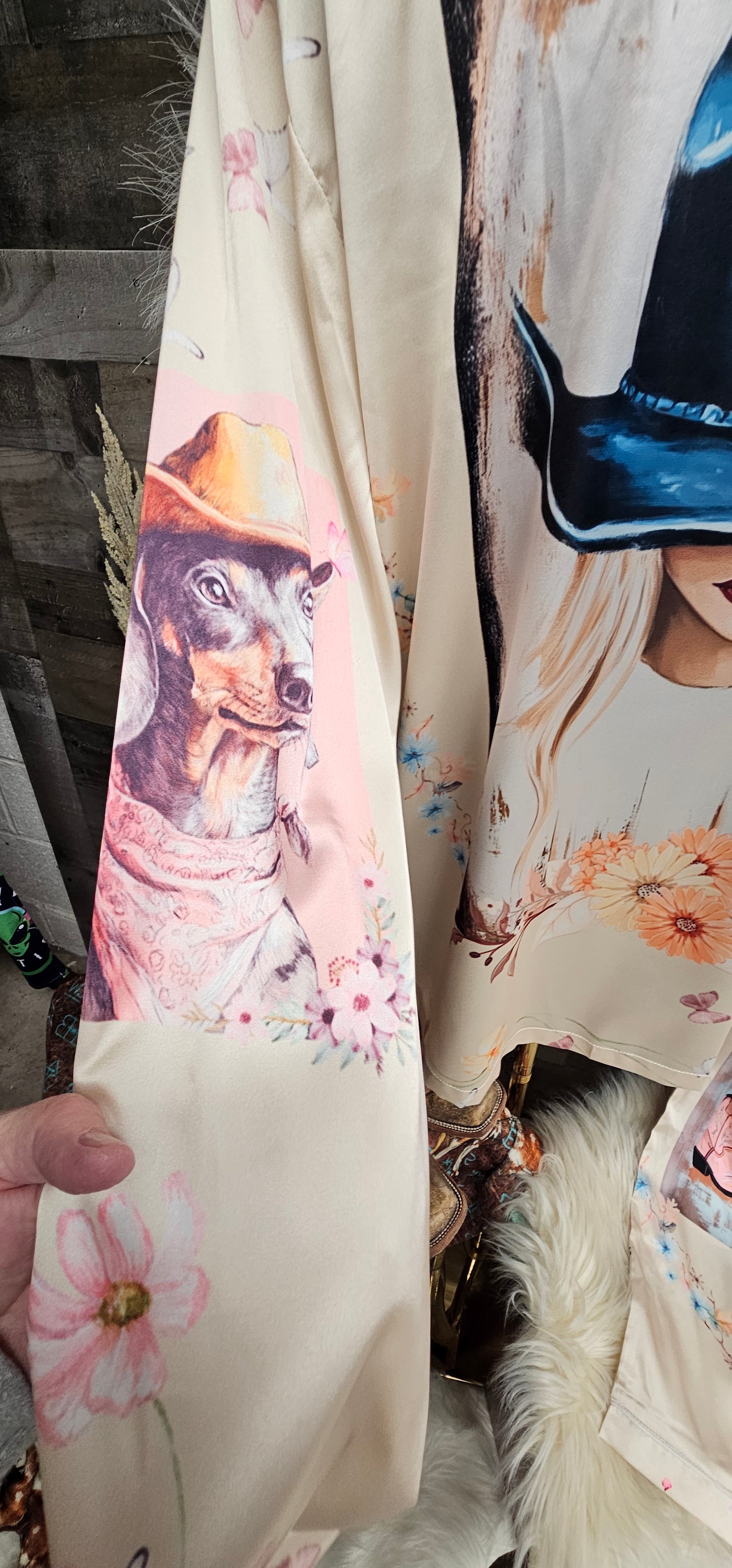 Danilo Painted Cowgirl Satin Long Pajamas