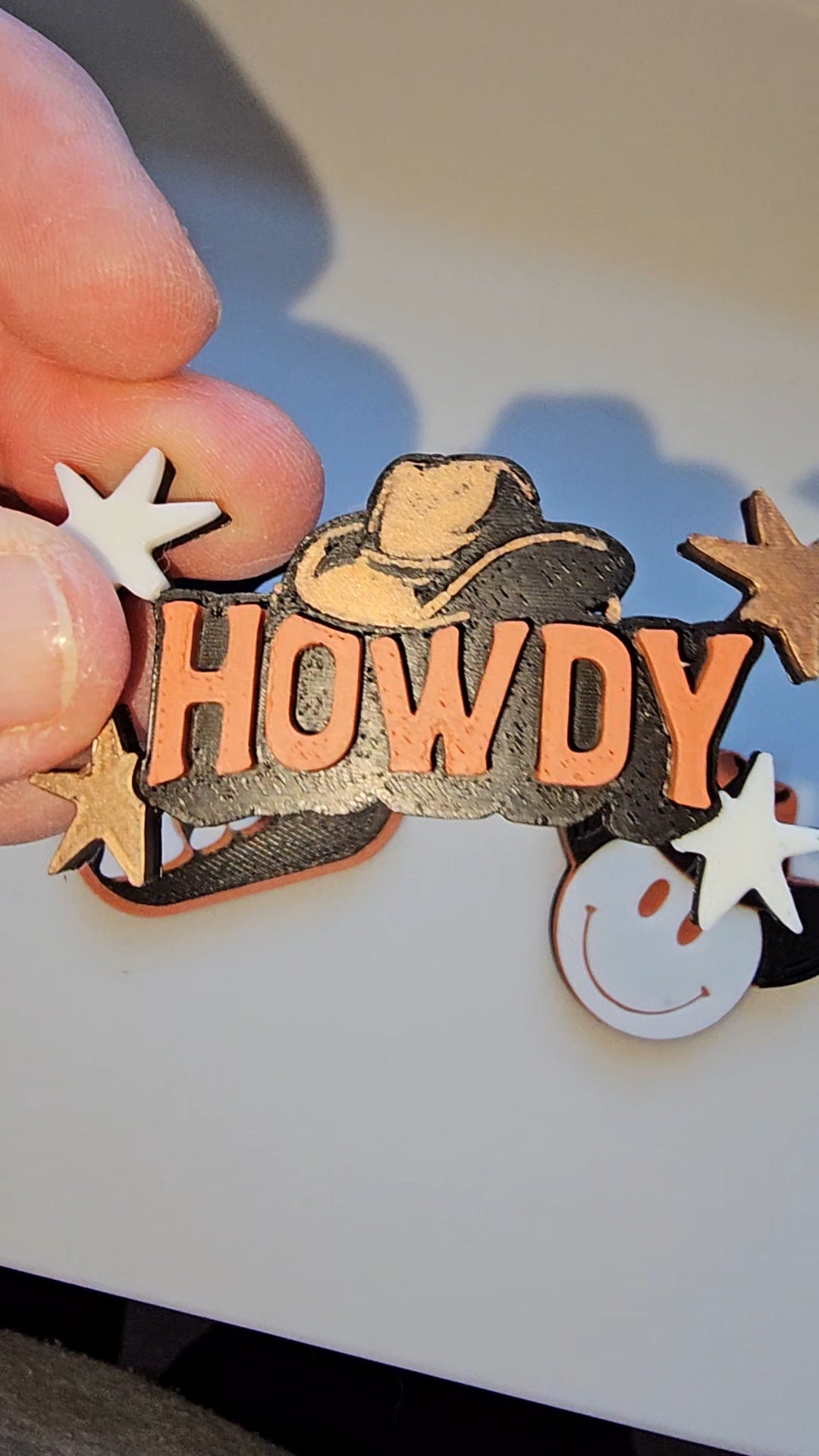 Set of 4 3D Print Western Cowboy Yeehaw Howdy Hat Pins Made in America