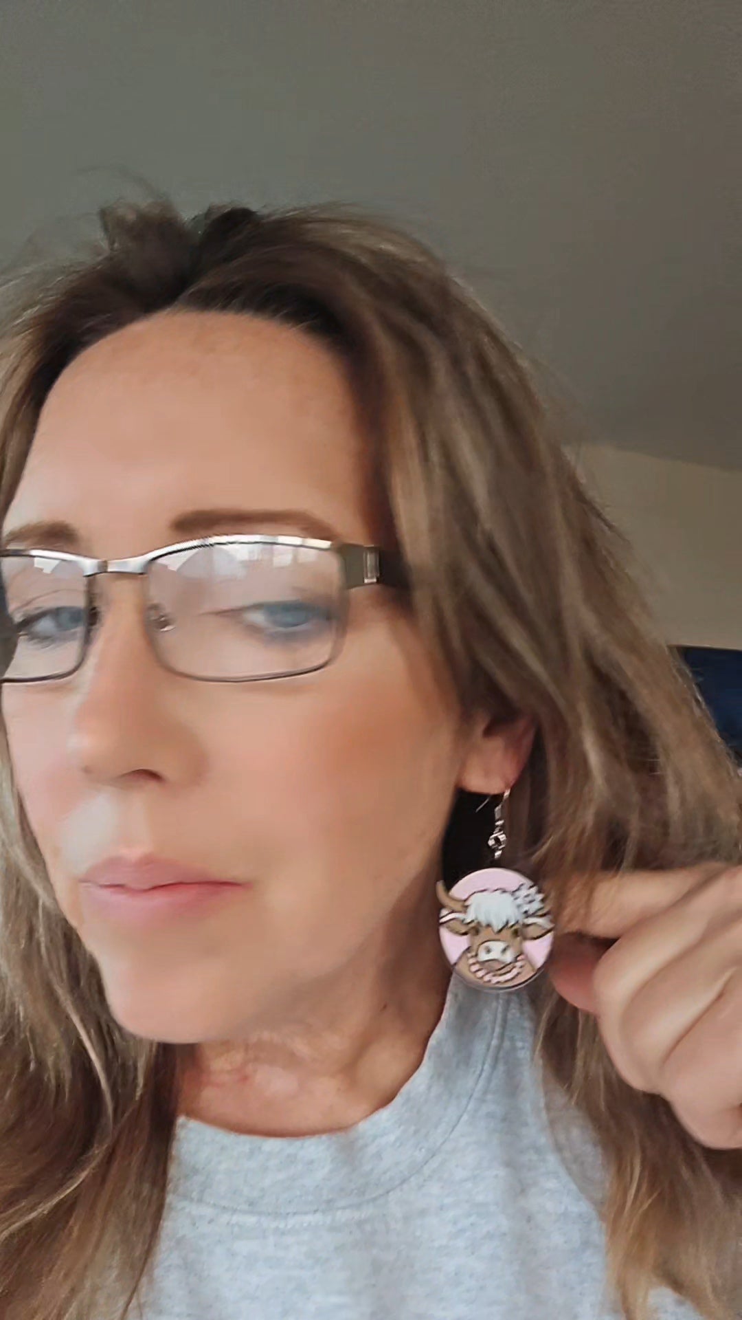 3d Western Cowgirl Cowboy Highland Cow Theme - Necklace, Purse Charm, Earrings, Keychain, Magnet