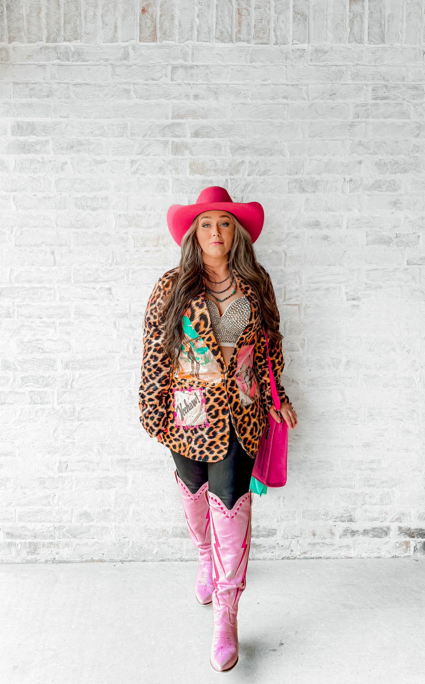 Baha Ranch Retro Pop Western Wild West Leopard Blazer