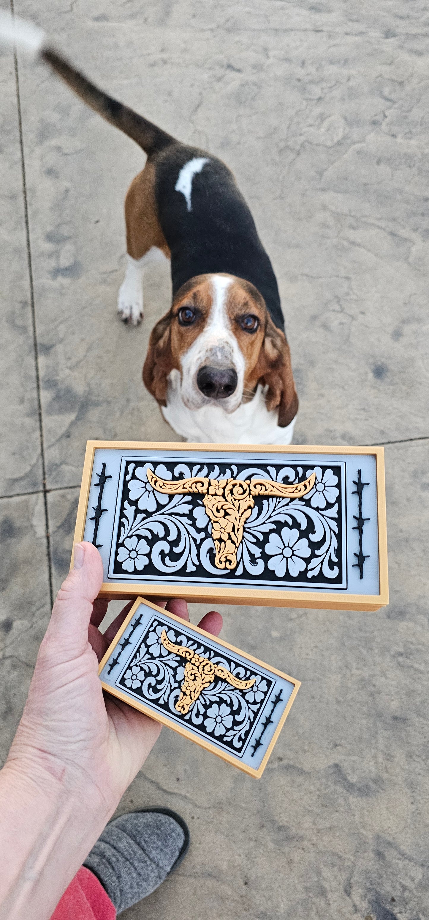 3d Print Gold Silver Tooled Longhorn Trinket Gift Box with mini box