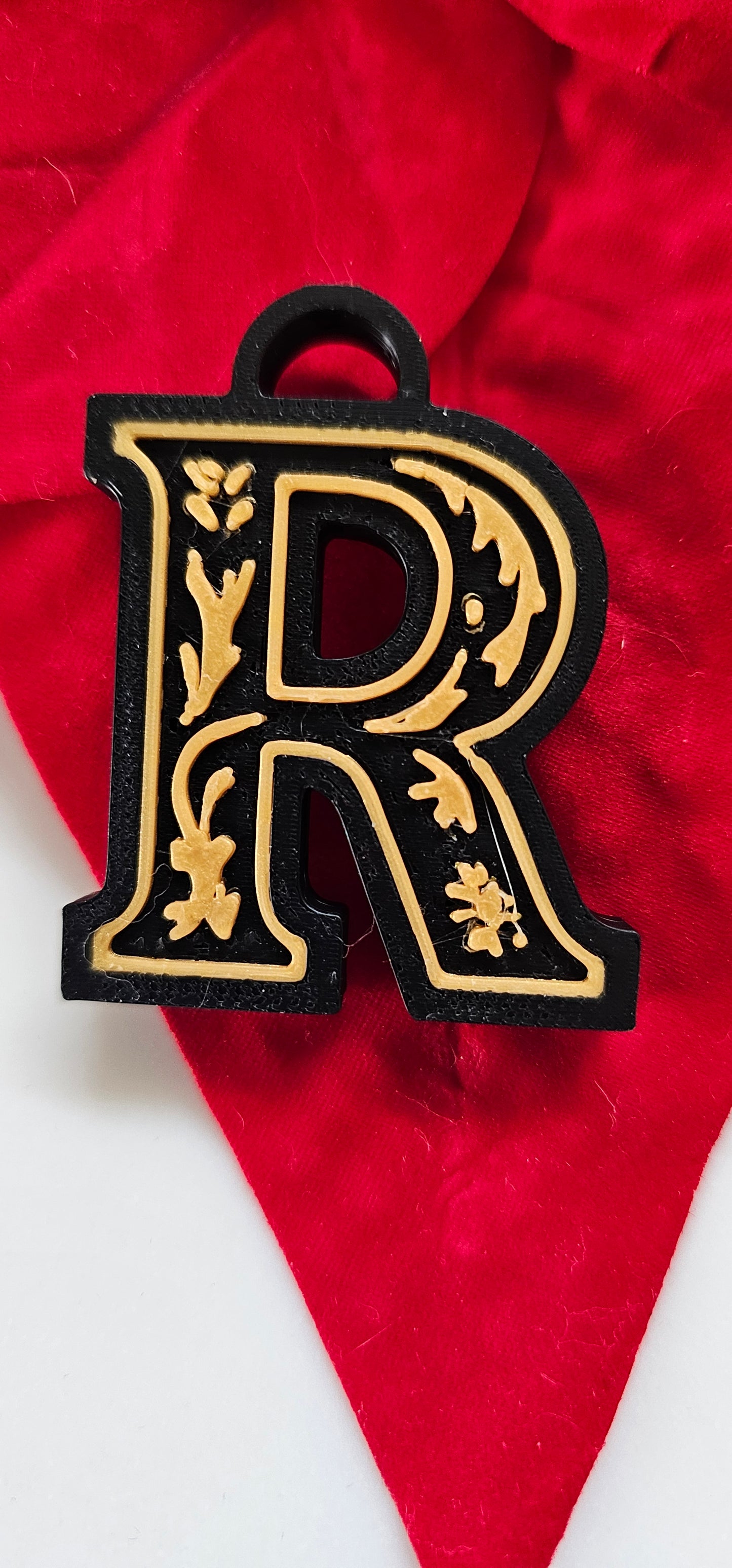 3D Print Tooled Leather Look Initial Pendant on Leather Necklace Made in America