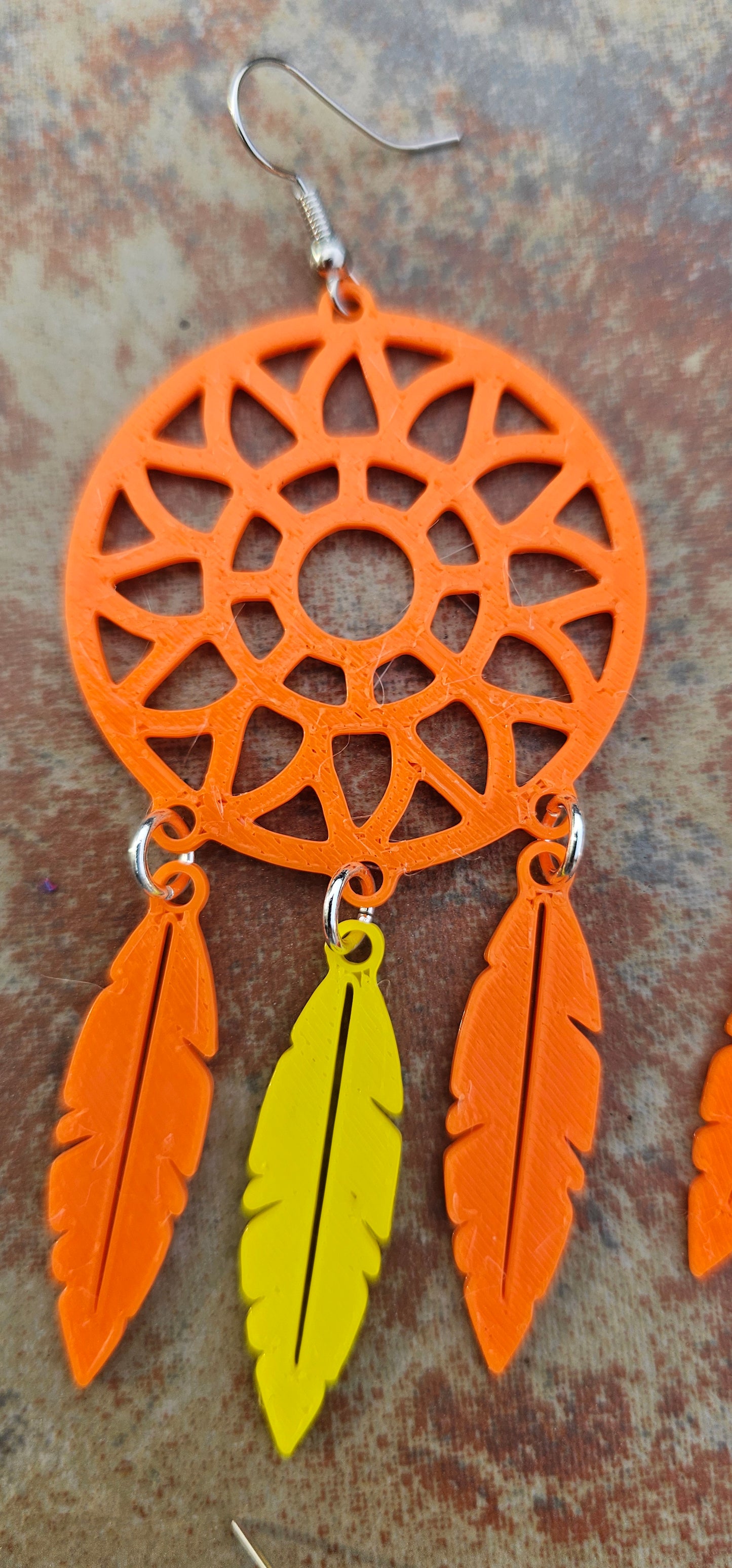3D Print Dreamcatcher Boho Earrings Choice of Colors Made in America