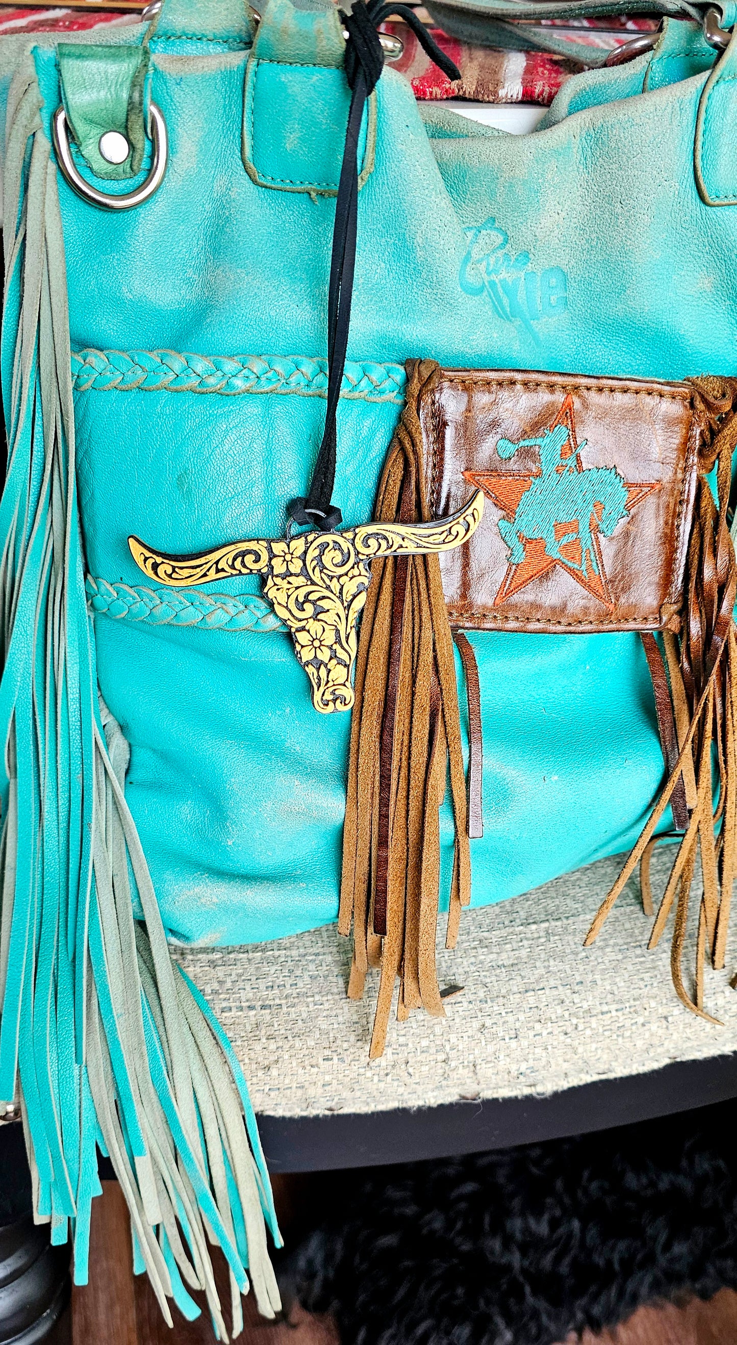 3d Print Tooled Longhorn Keychain or Purse Charm Ornament - Made in America - choice of colors