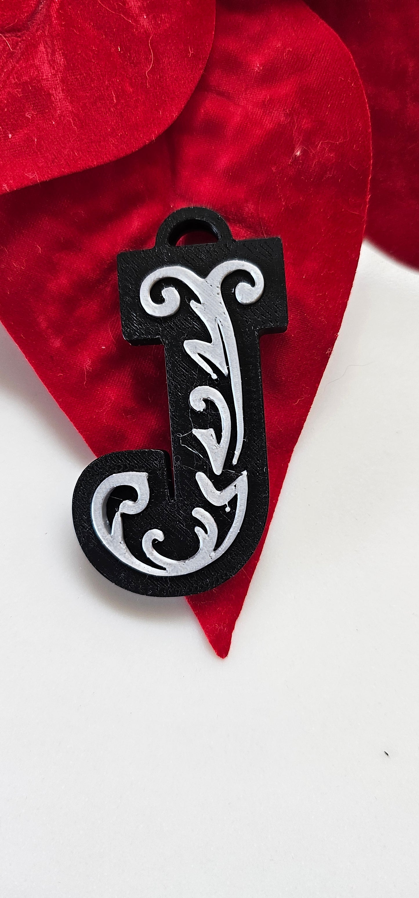 3D Print Tooled Leather Look Initial Pendant on Leather Necklace Made in America