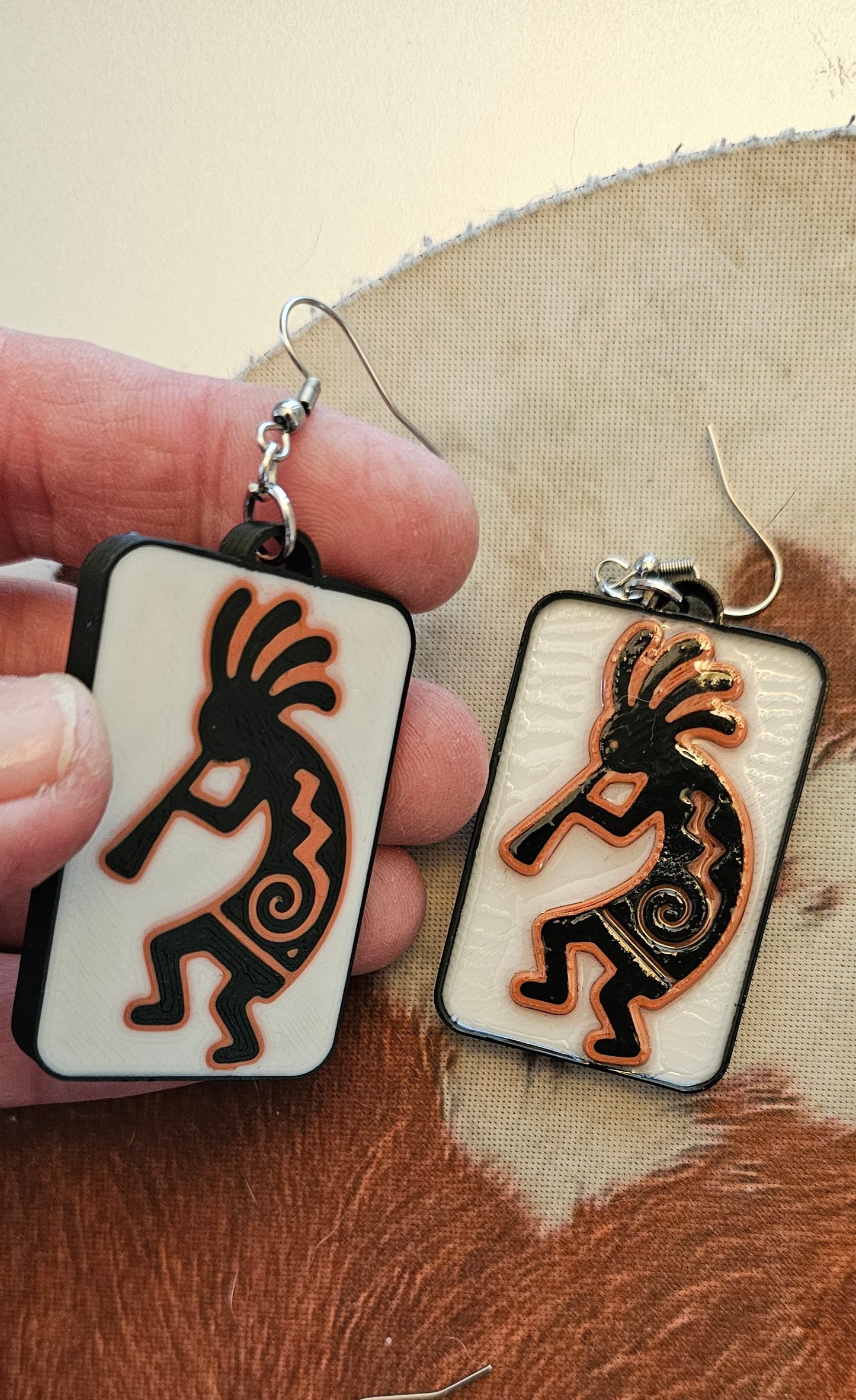 Baha Ranch 3D Print Kokopelli New Mexico Earrings Made in Americax