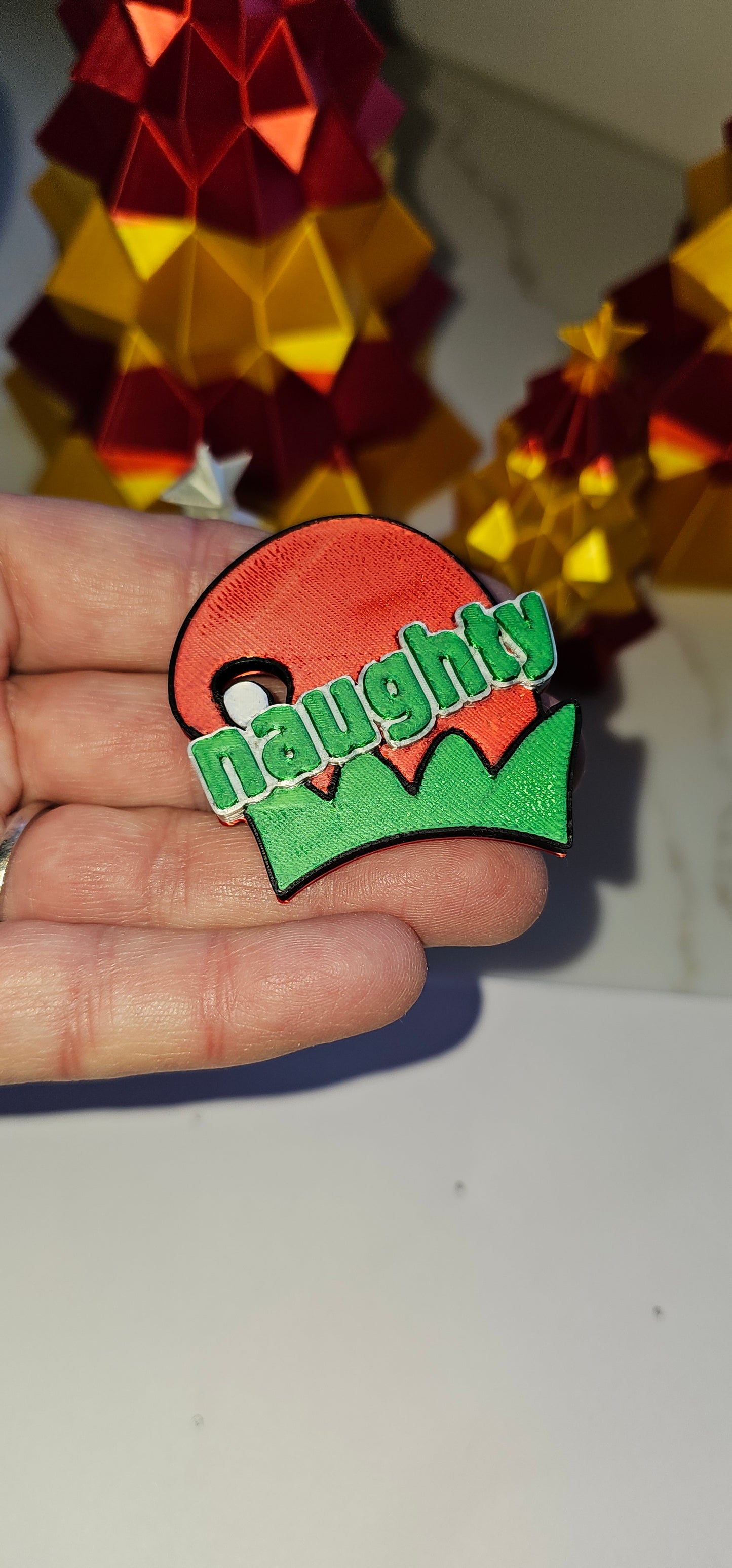 set of 4 Naughty Nice Candy Cane HOHOHO Hat Pins Christmas Made in America