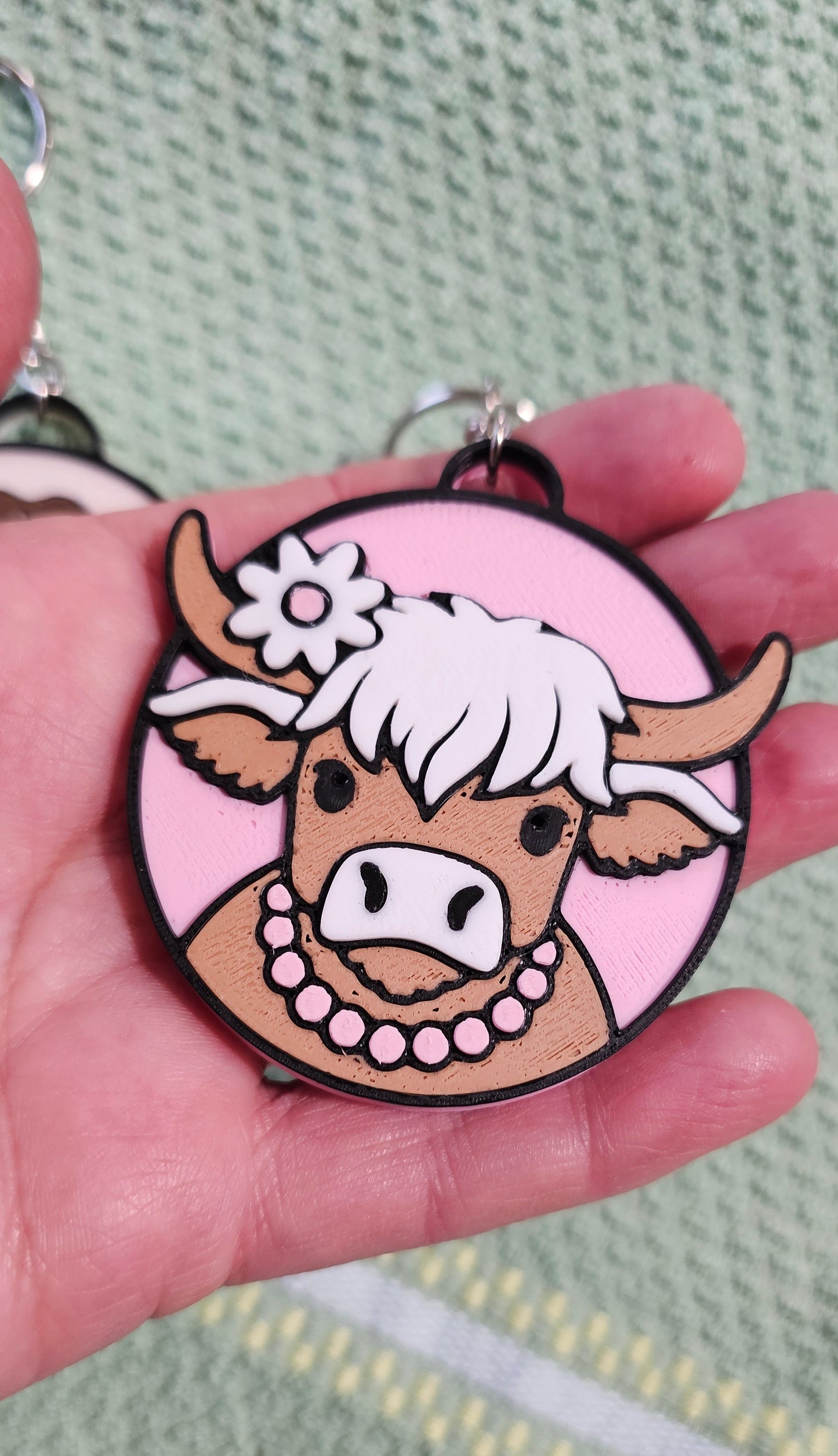 3d Western Cowgirl Cowboy Highland Cow Theme - Necklace, Purse Charm, Earrings, Keychain, Magnet