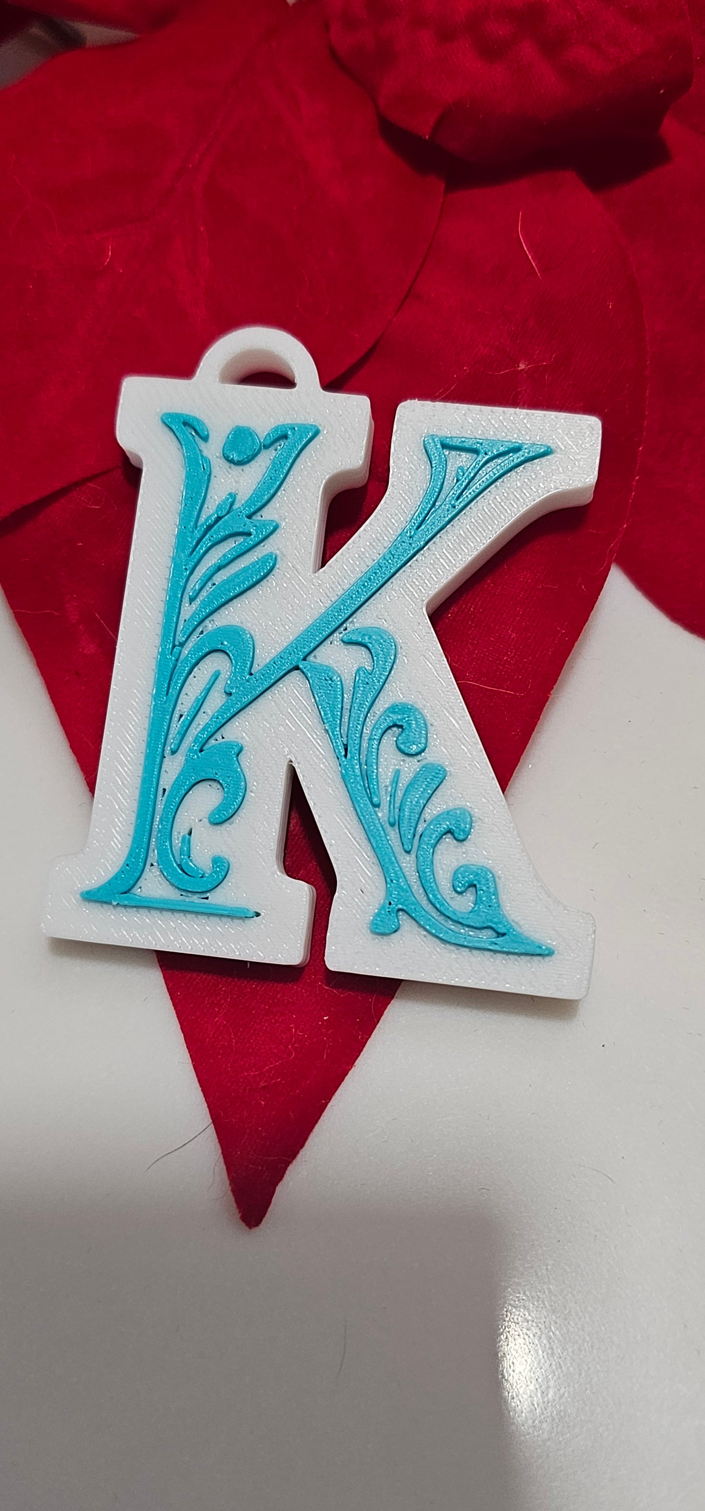 3D Print Tooled Leather Look Initial Pendant on Leather Necklace Made in America