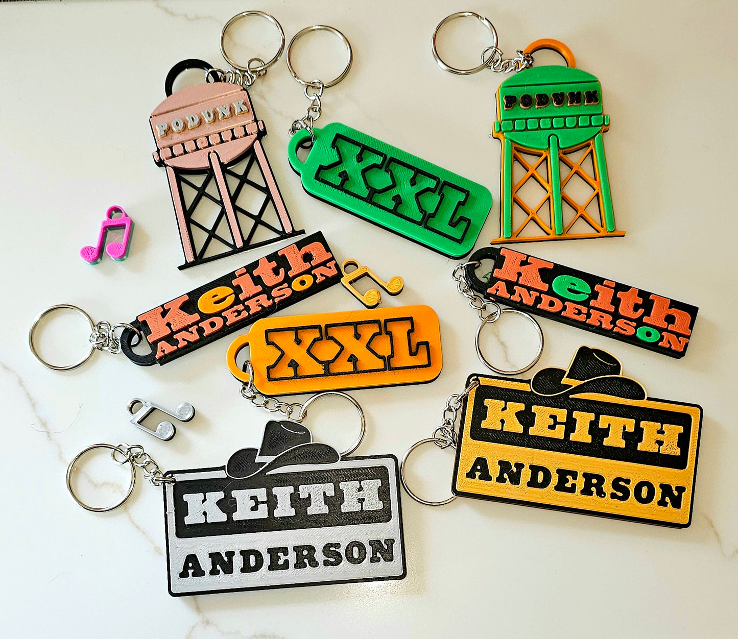 Keith Anderson Keychains 3d Printed Western Concert Cpwboy