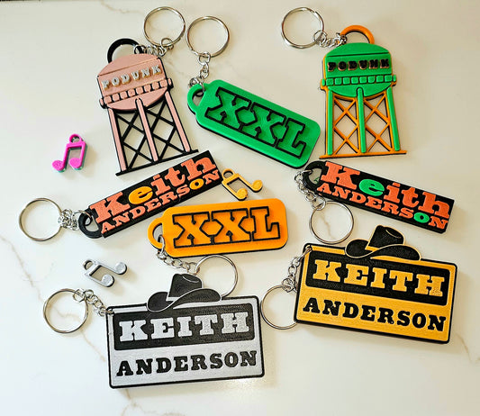 Keith Anderson Keychains 3d Printed Western Concert Cpwboy