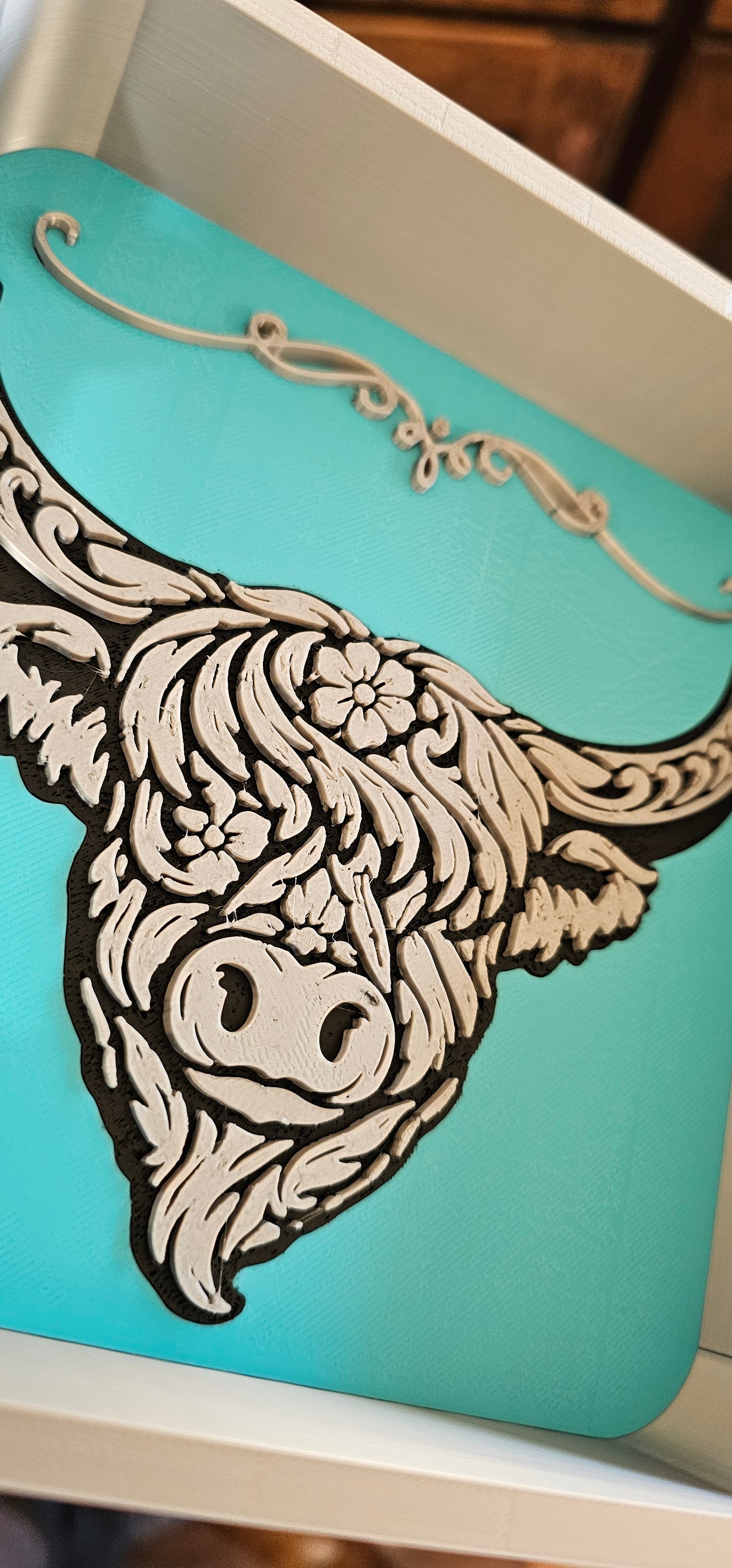 Baha Ranch Highland Cow Cattle Accessory Tray Western - choice of colors - Made in America