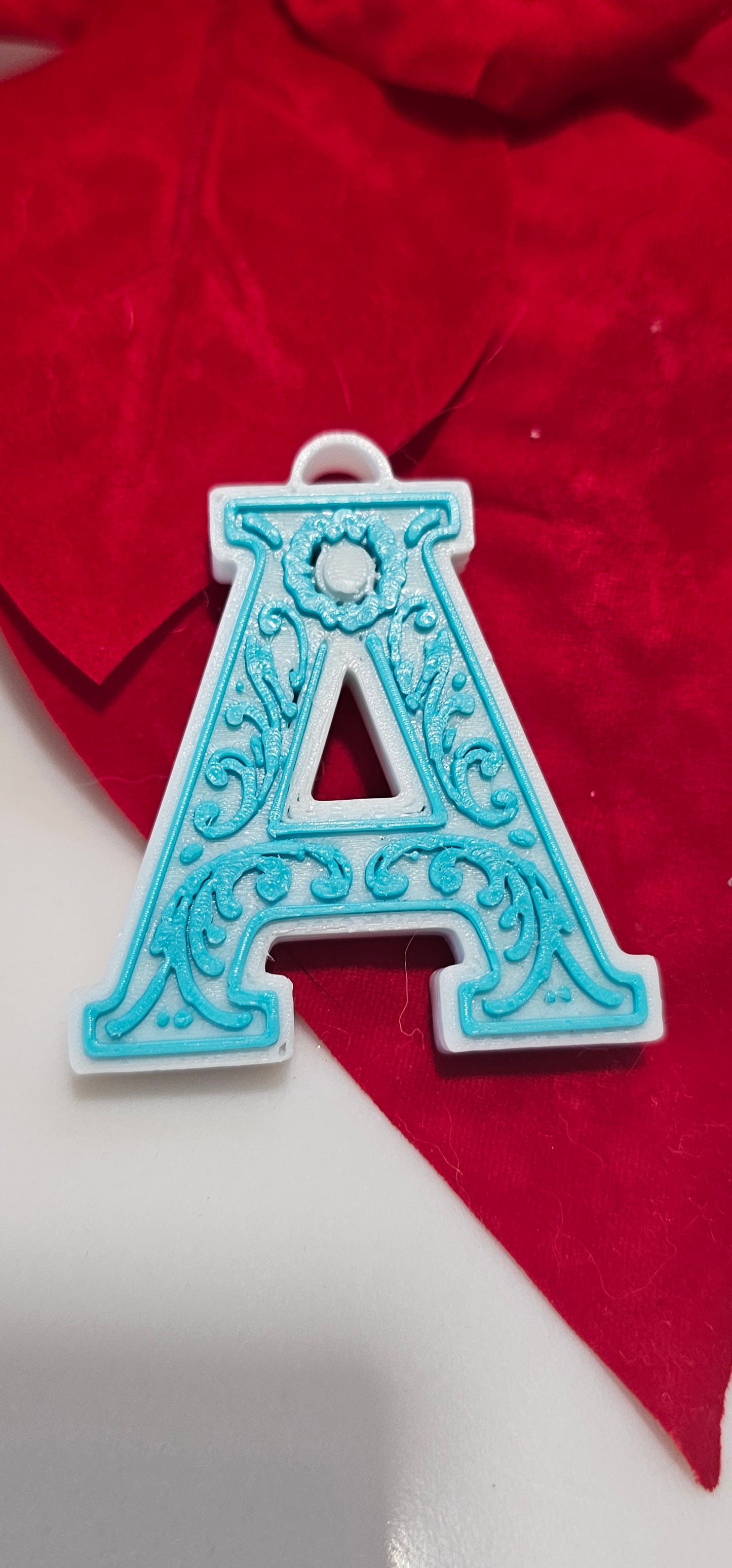 3D Print Tooled Leather Look Initial Pendant on Leather Necklace Made in America