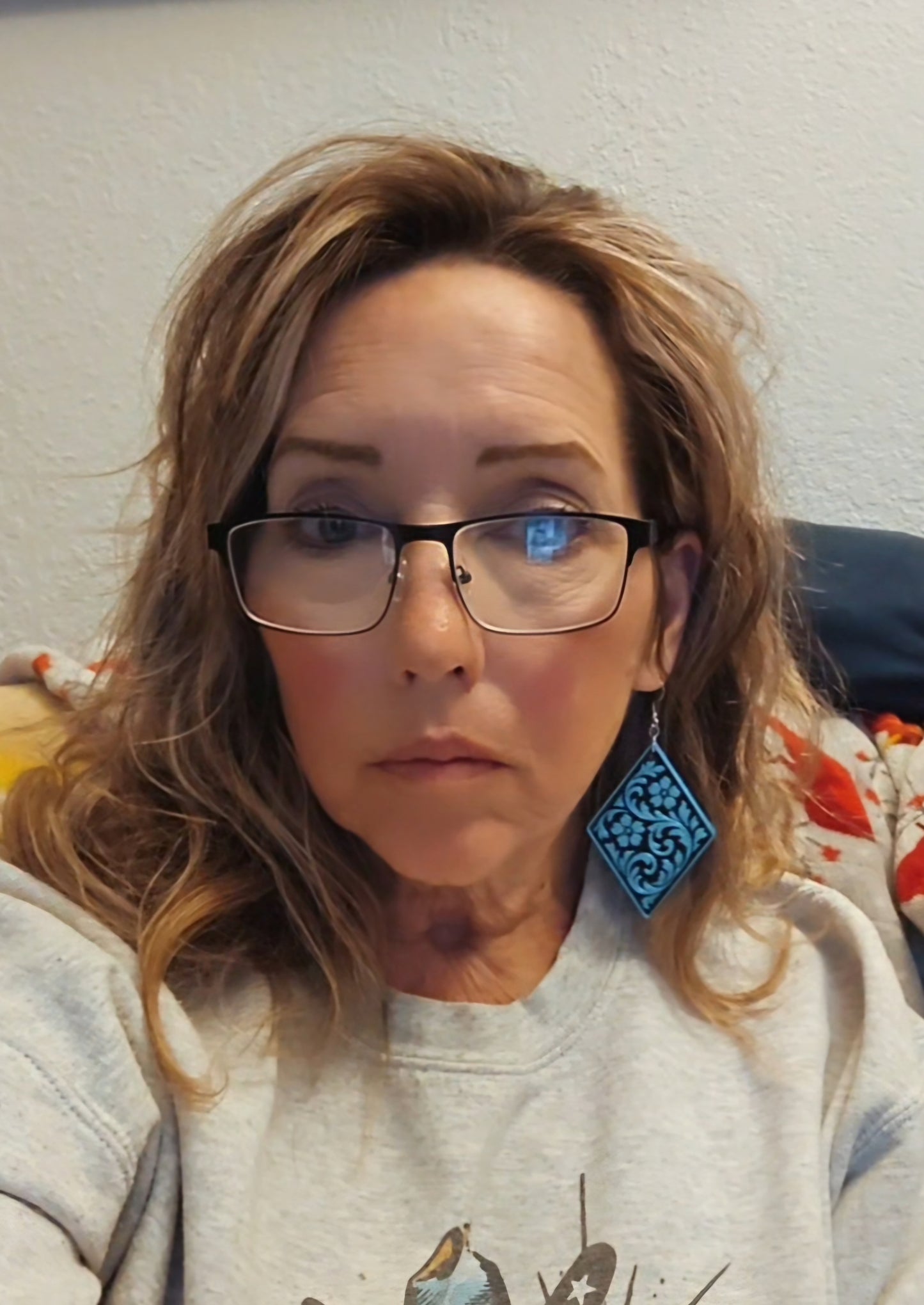3D Print Western Tooled Turquoise  Earrings Made in America