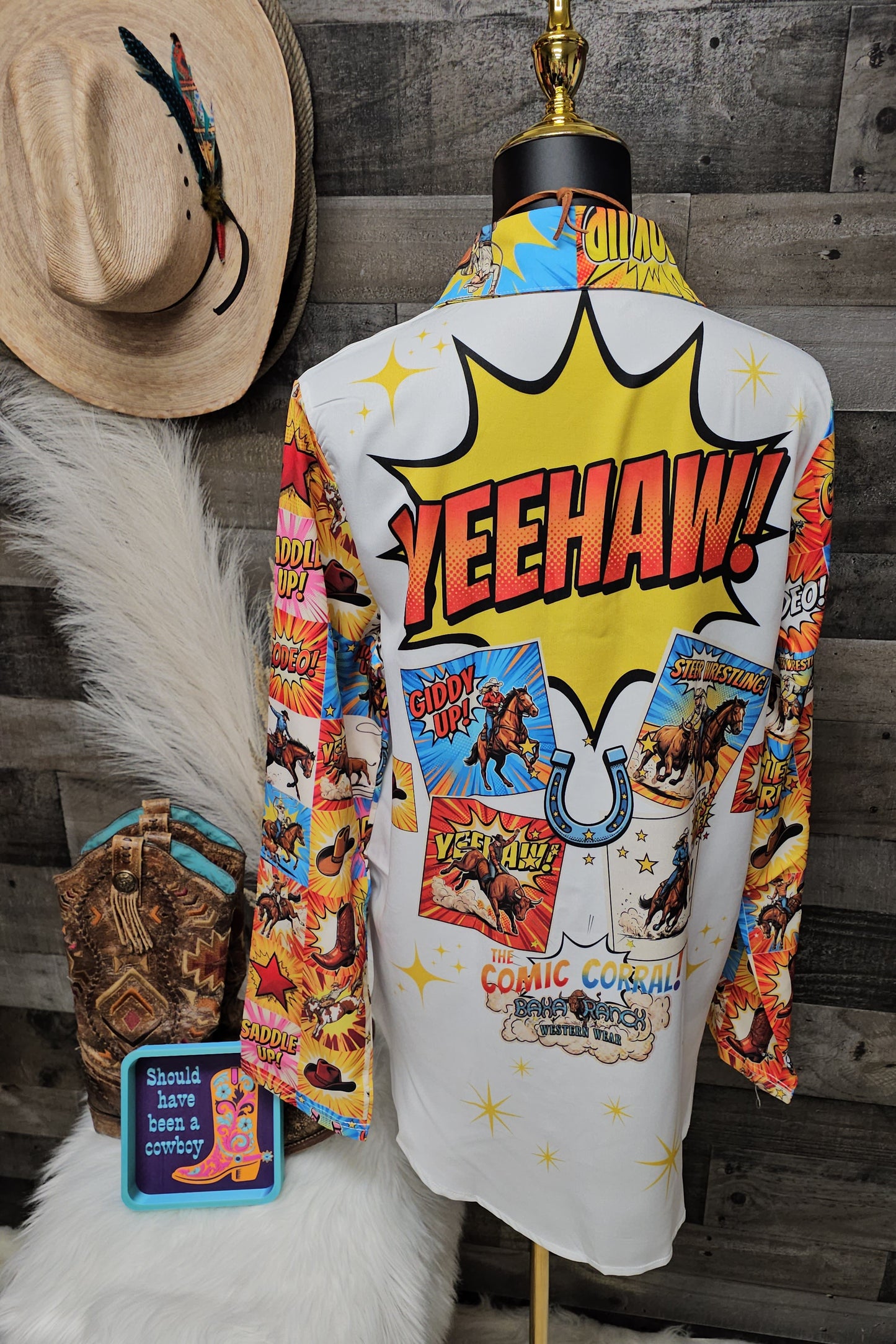 Baha Ranch The Comic Corral Western Rodeo Blouse
