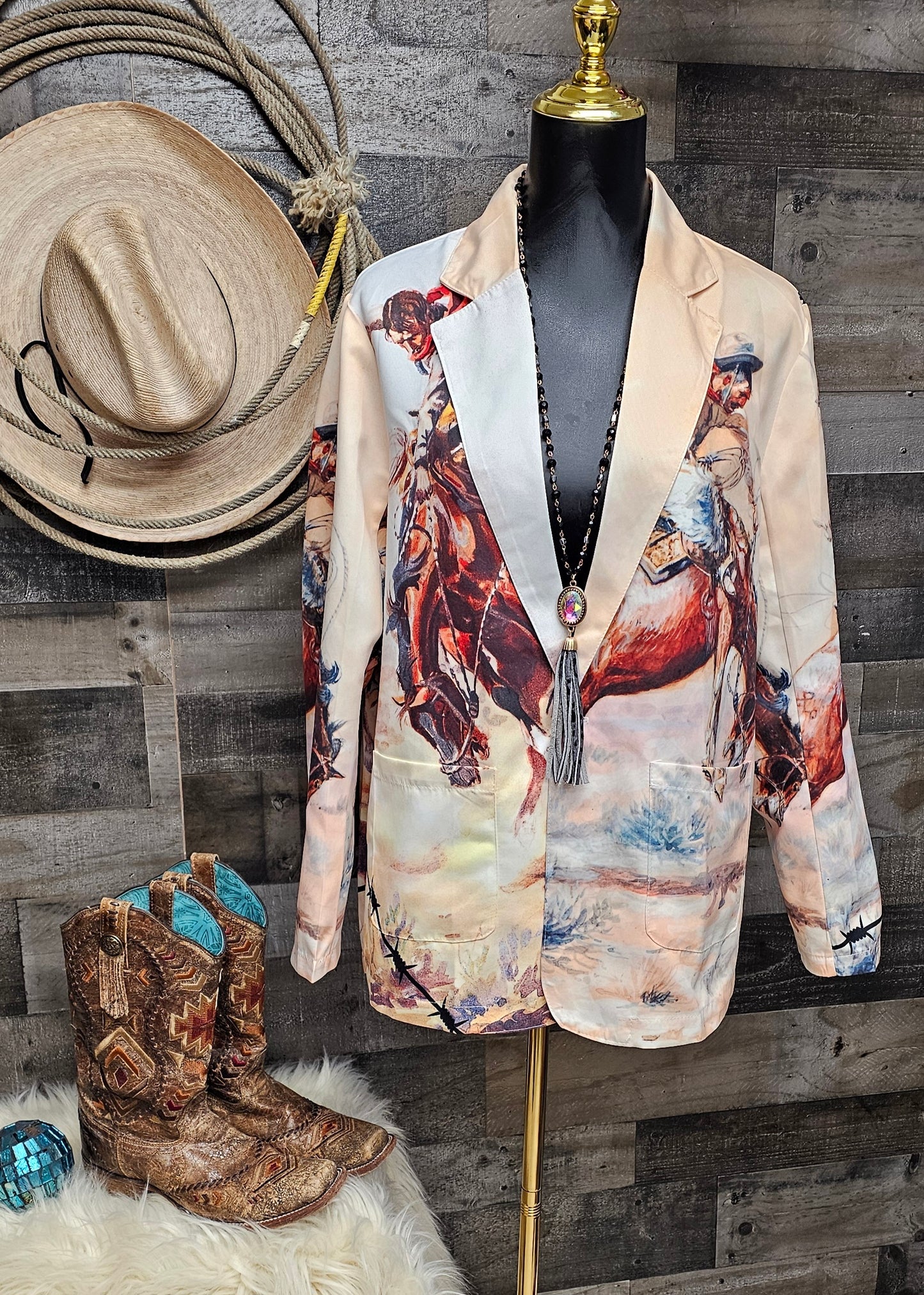Yeehaw Cowboy Vintage Western Retro Blazer
