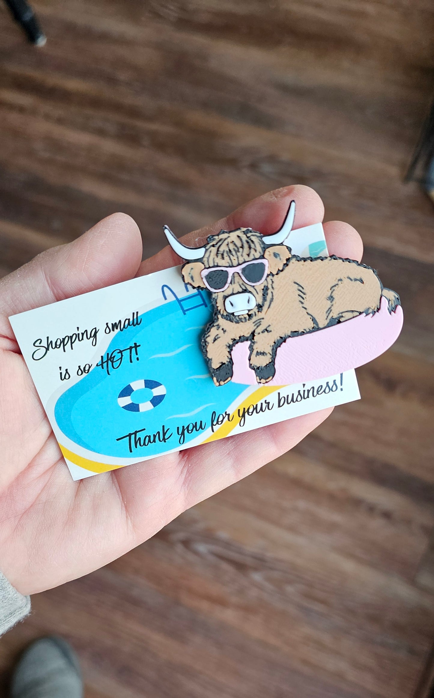 Bag of 25 -Boutique 3d Printed Package Inserts Hot Highland Cow Made in America