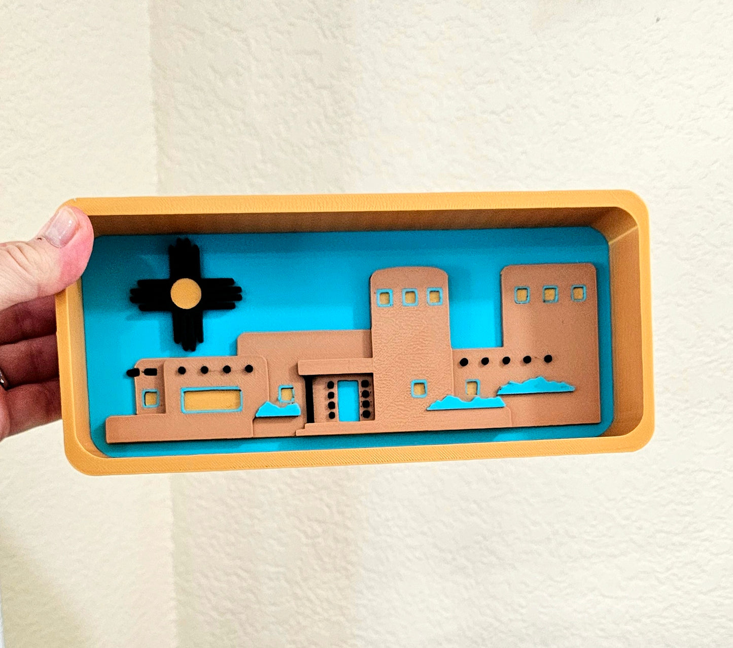 3d New Mexico Adobe Display Accessory Trinket Tray Box